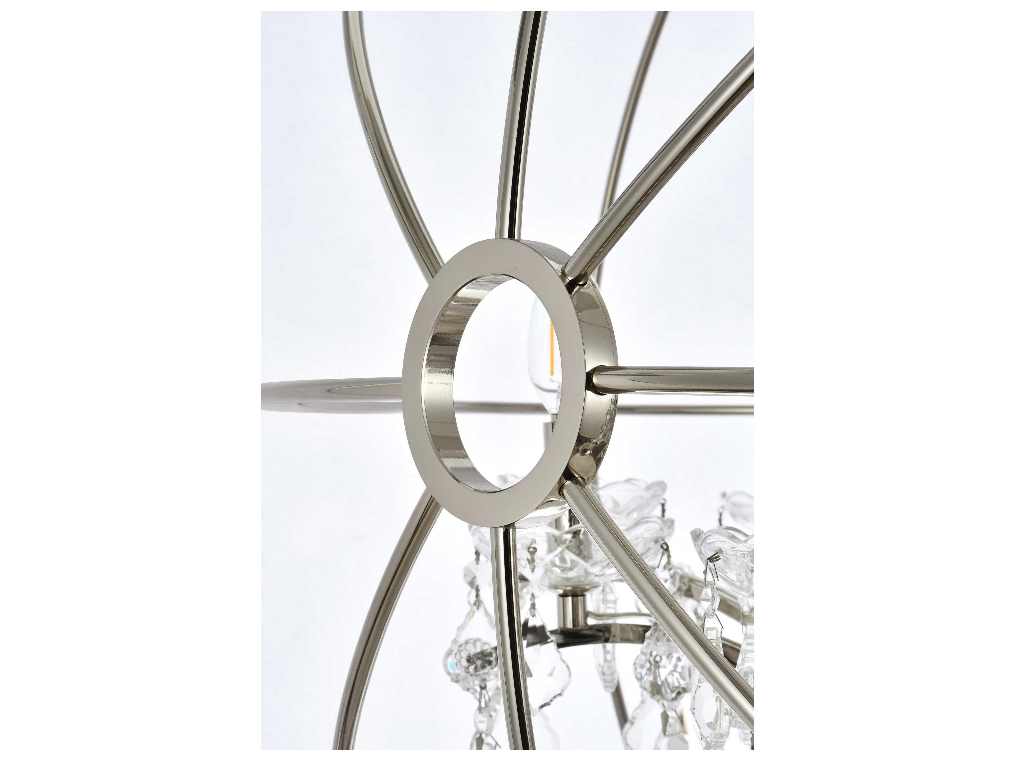 Elegant Lighting Urban 18-Light Polished Nickel Clear Crystal Candelabra Round Tiered Chandelier