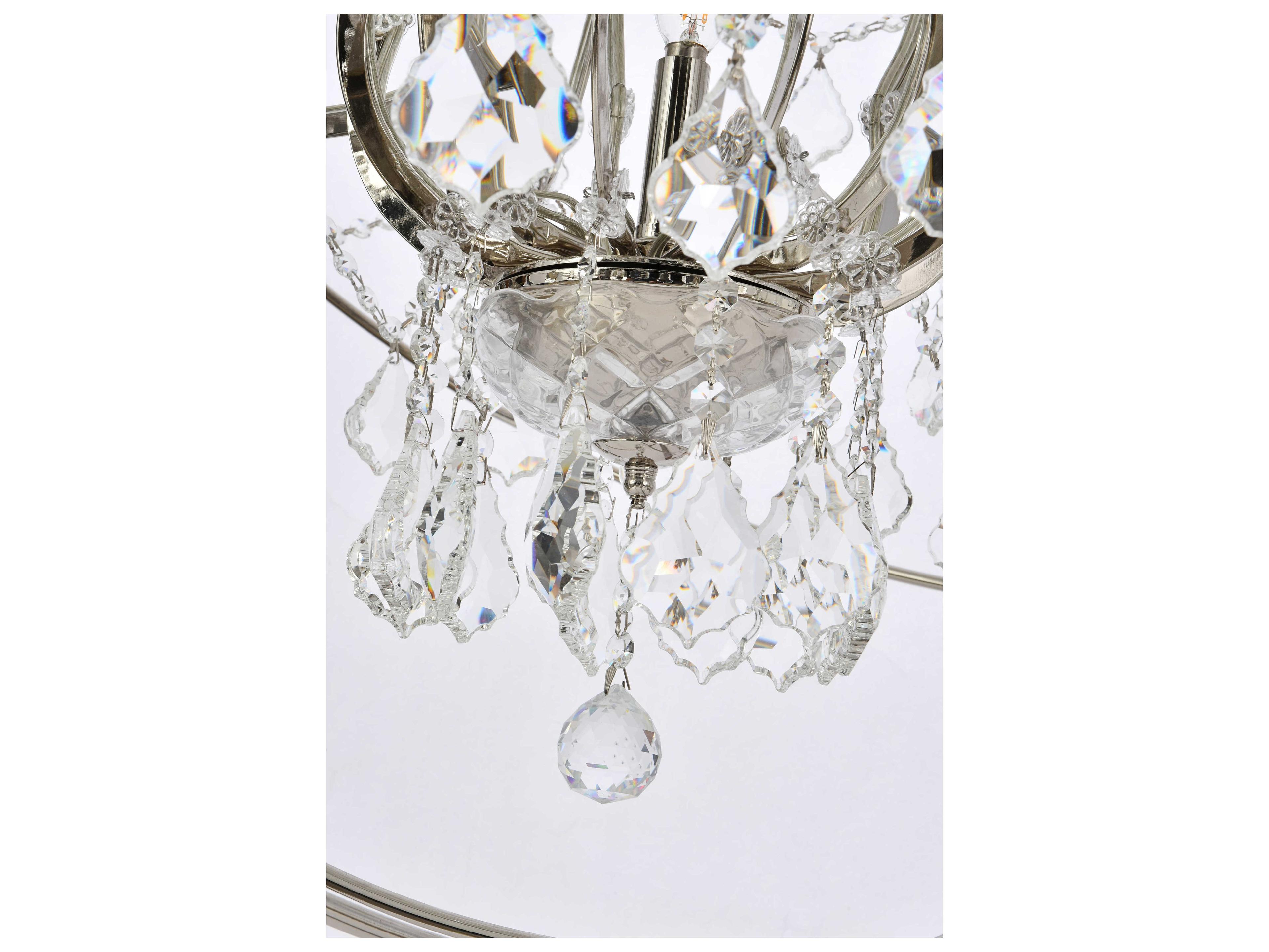 Elegant Lighting Urban 25-Light Polished Nickel Clear Crystal Candelabra Round Tiered Chandelier