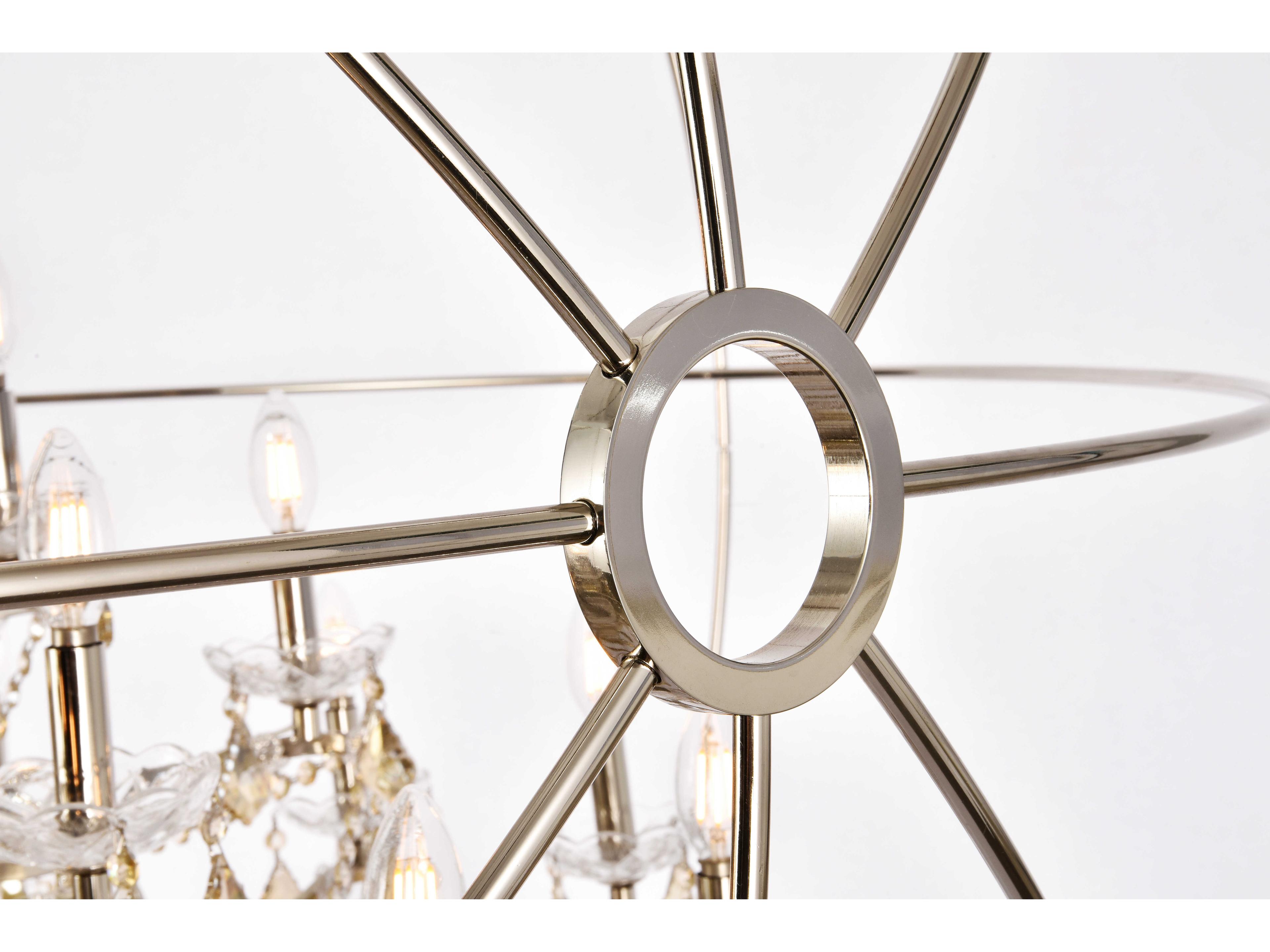 Elegant Lighting Geneva 25-Light Polished Nickel Crystal Candelabra Chandelier