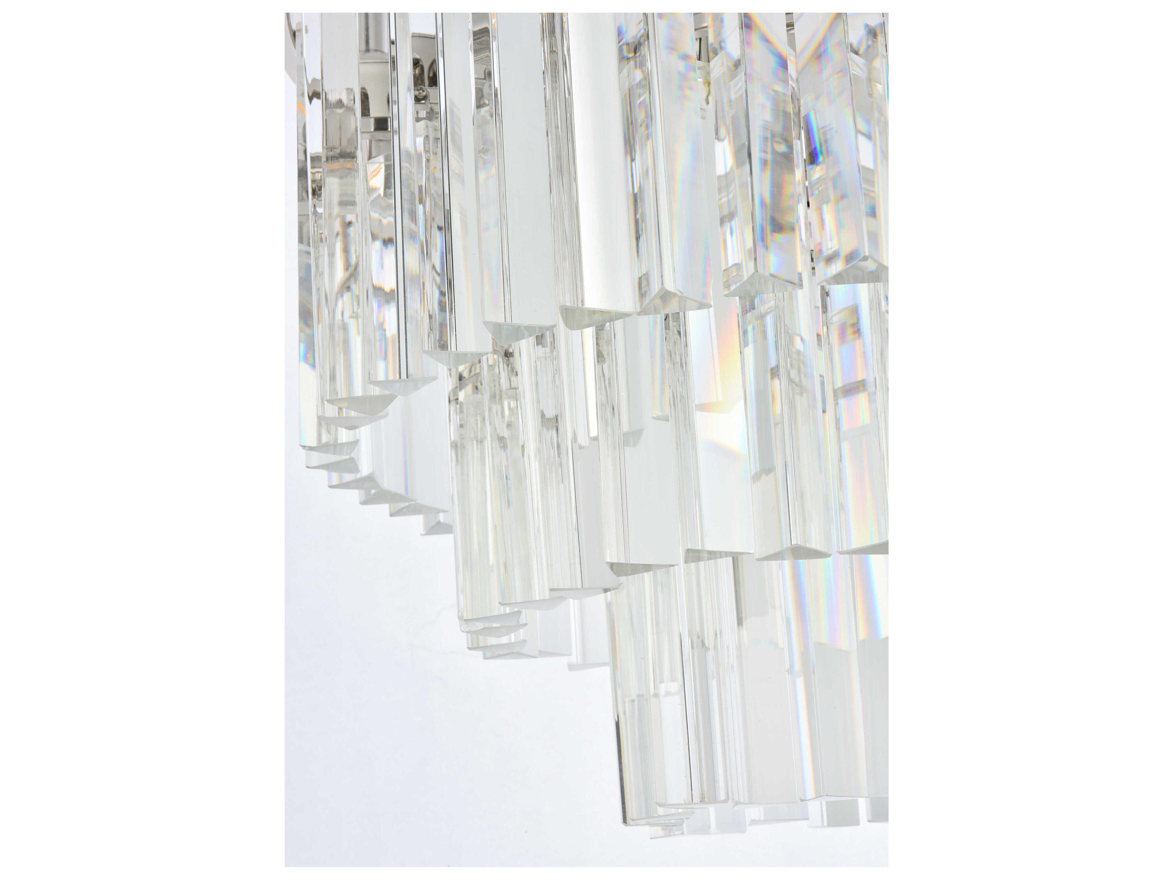 Elegant Lighting Sydney 9-Light Polished Nickel Clear Crystal Pendant