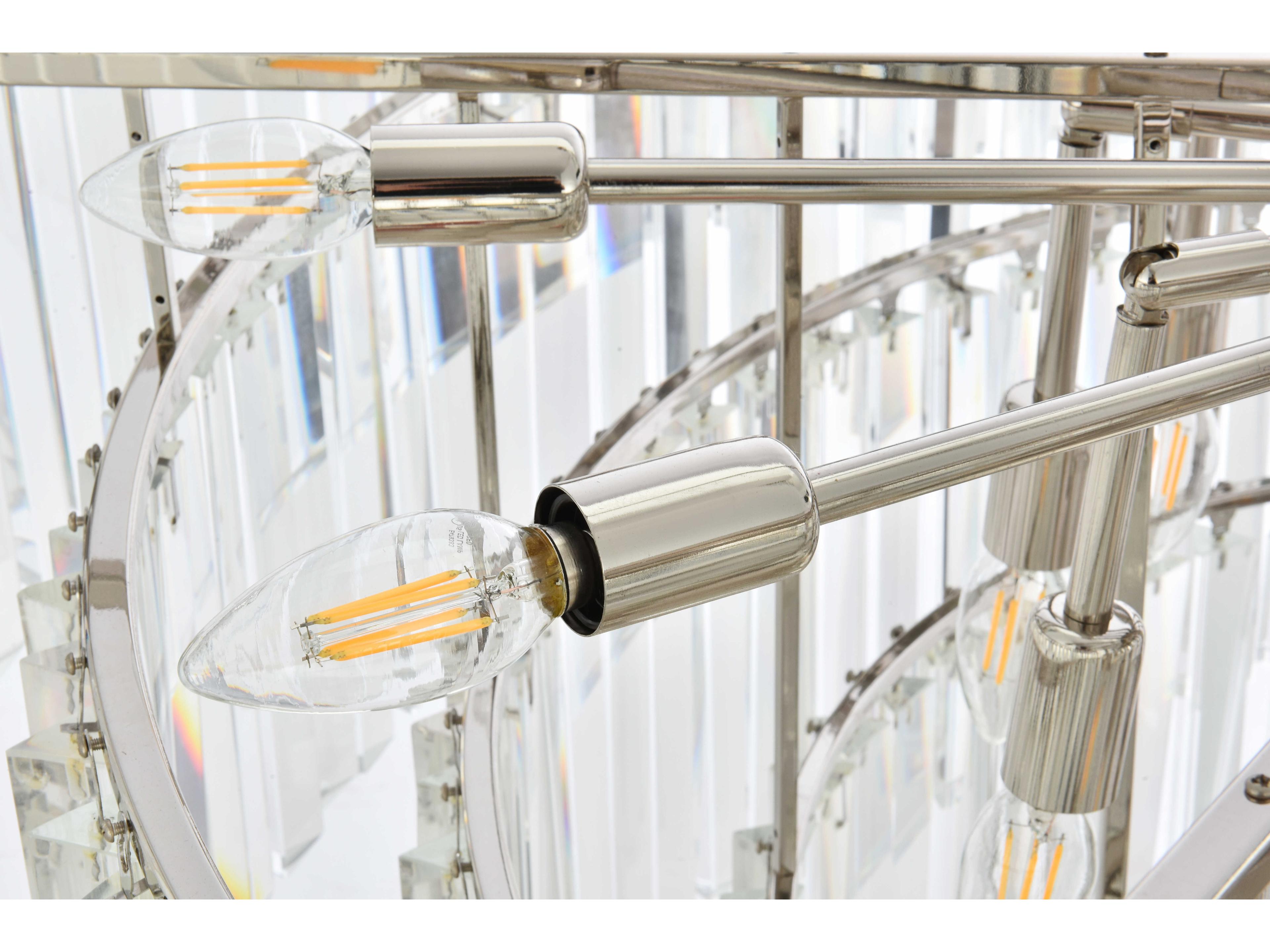 Elegant Lighting Sydney 33-Light Polished Nickel Clear Crystal Tiered Pendant