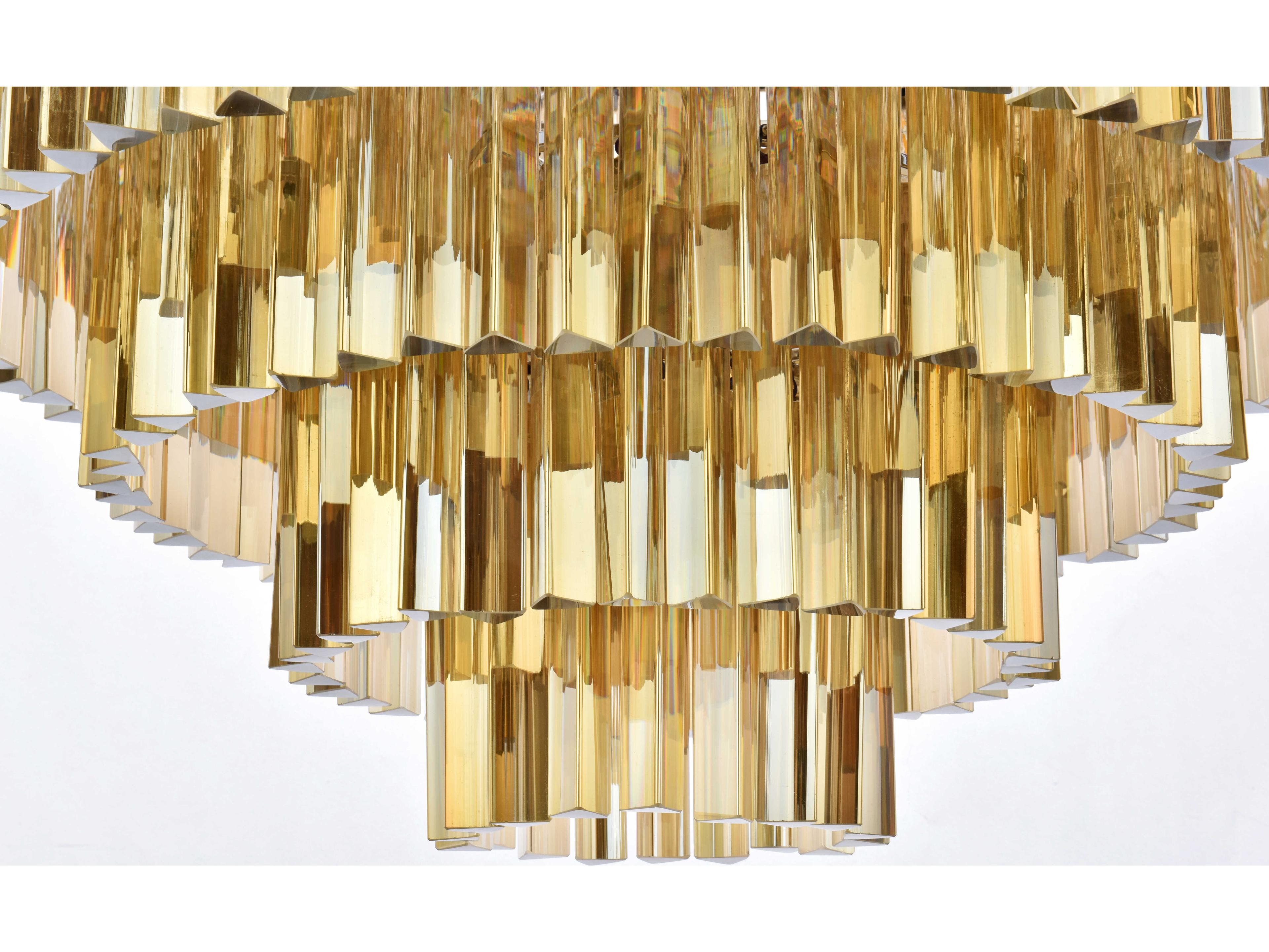 Elegant Lighting Sydney 33-Light Polished Nickel Gold Crystal Tiered Pendant