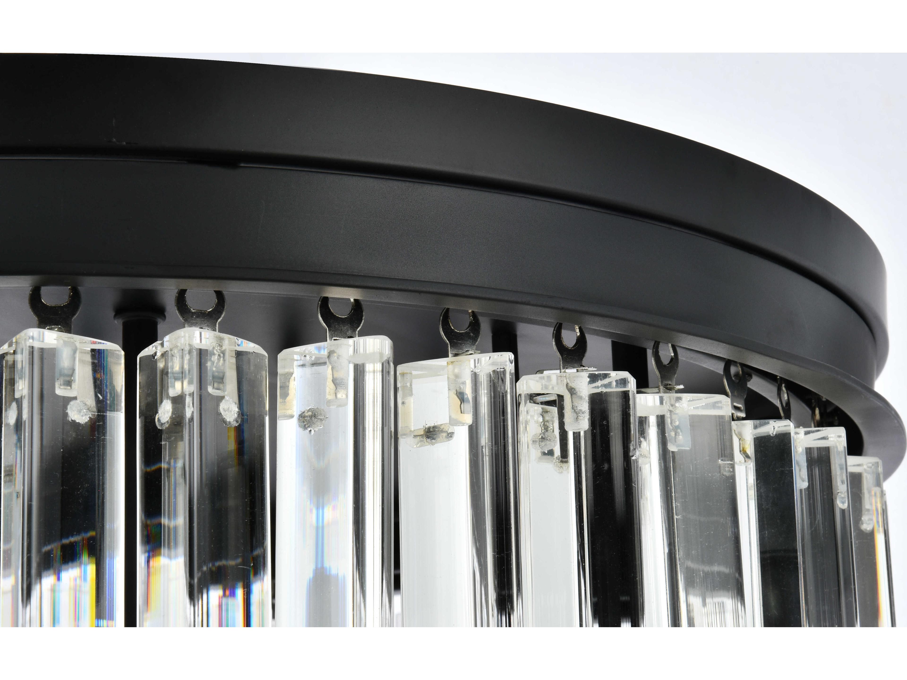 Elegant Lighting Urban Mocha Brown Clear Crystal Drum Tiered Flush Mount