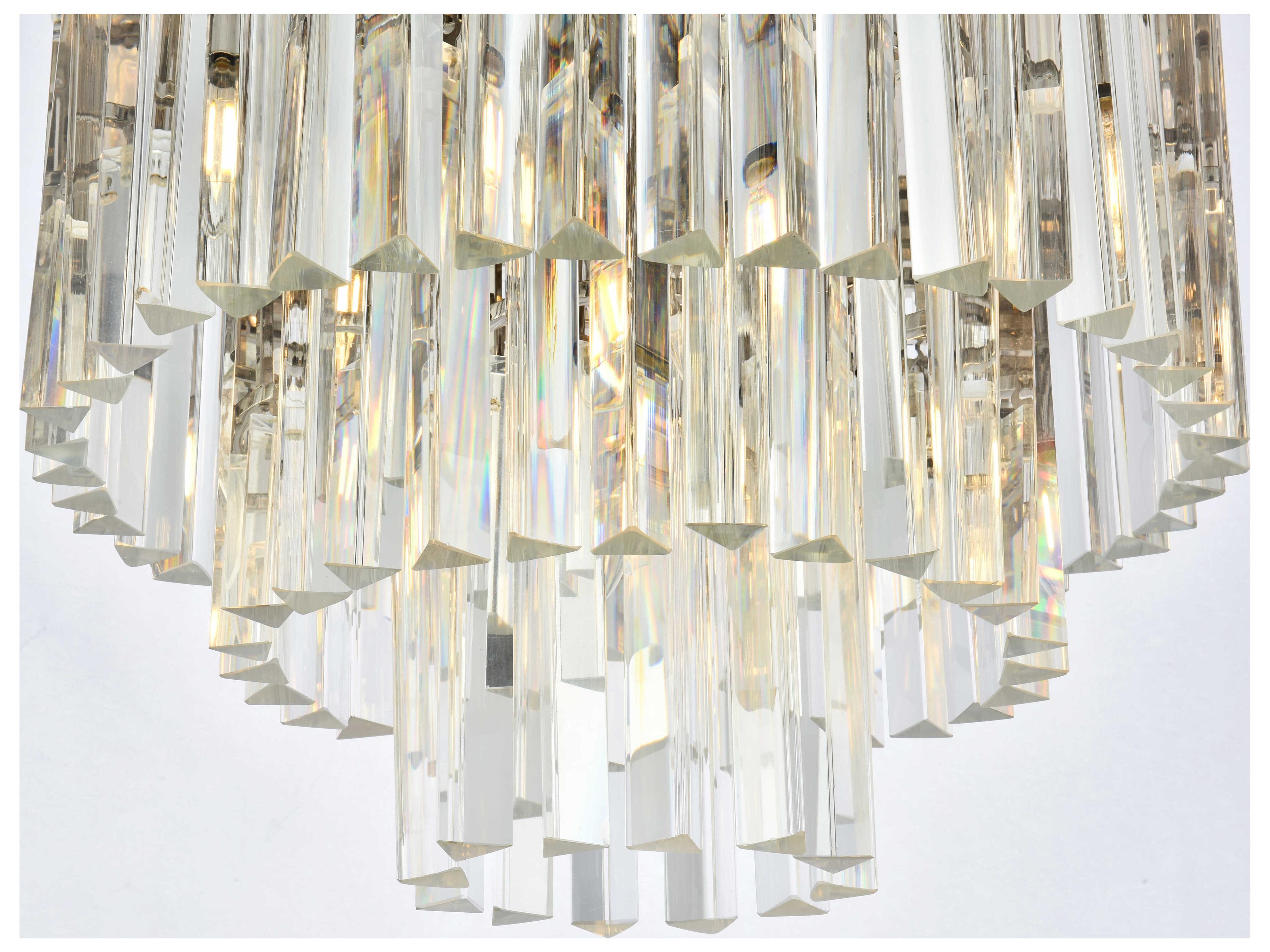 Elegant Lighting Urban Polished Nickel Clear Crystal Drum Tiered Flush Mount