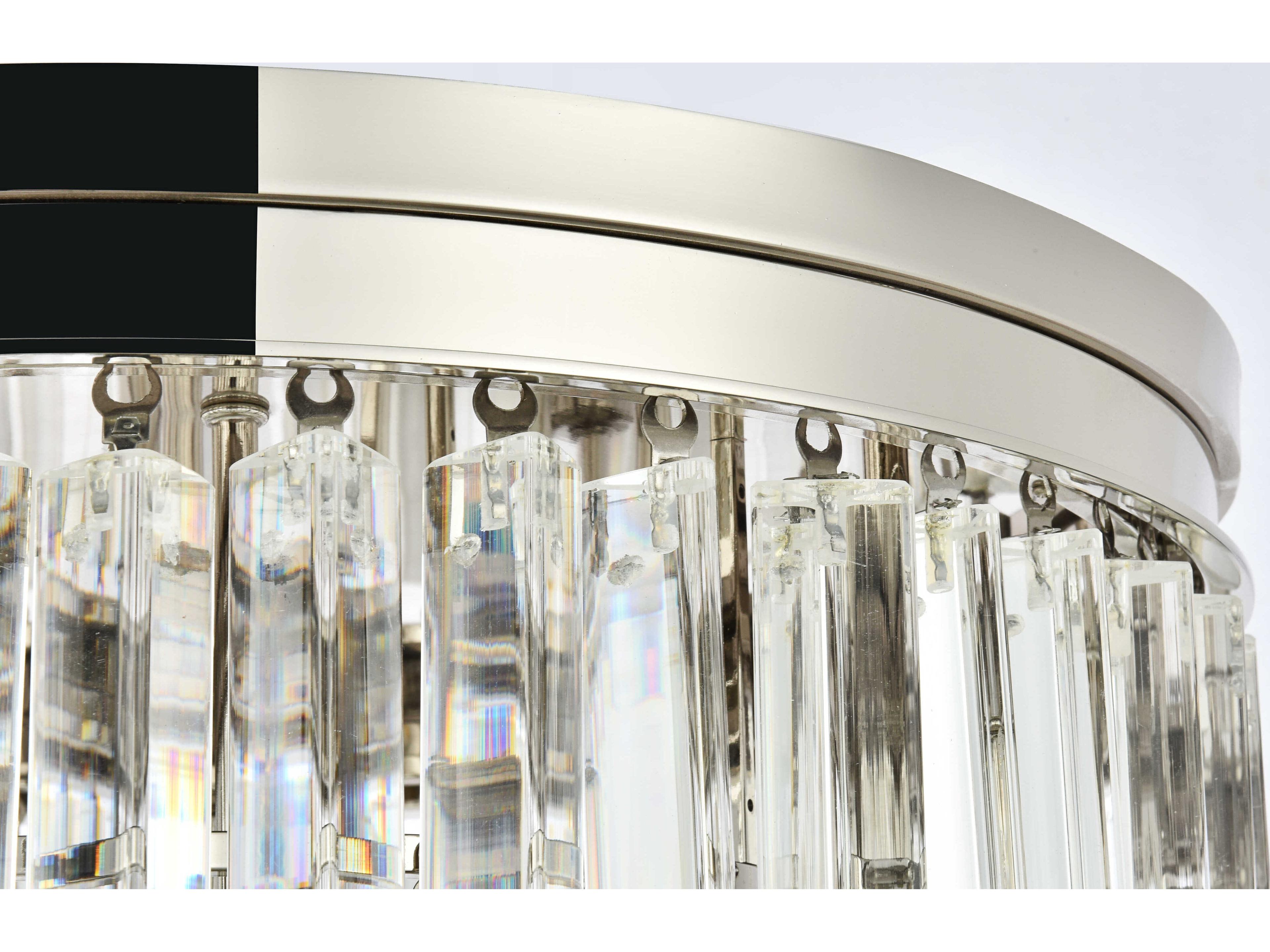 Elegant Lighting Urban Polished Nickel Clear Crystal Drum Tiered Flush Mount
