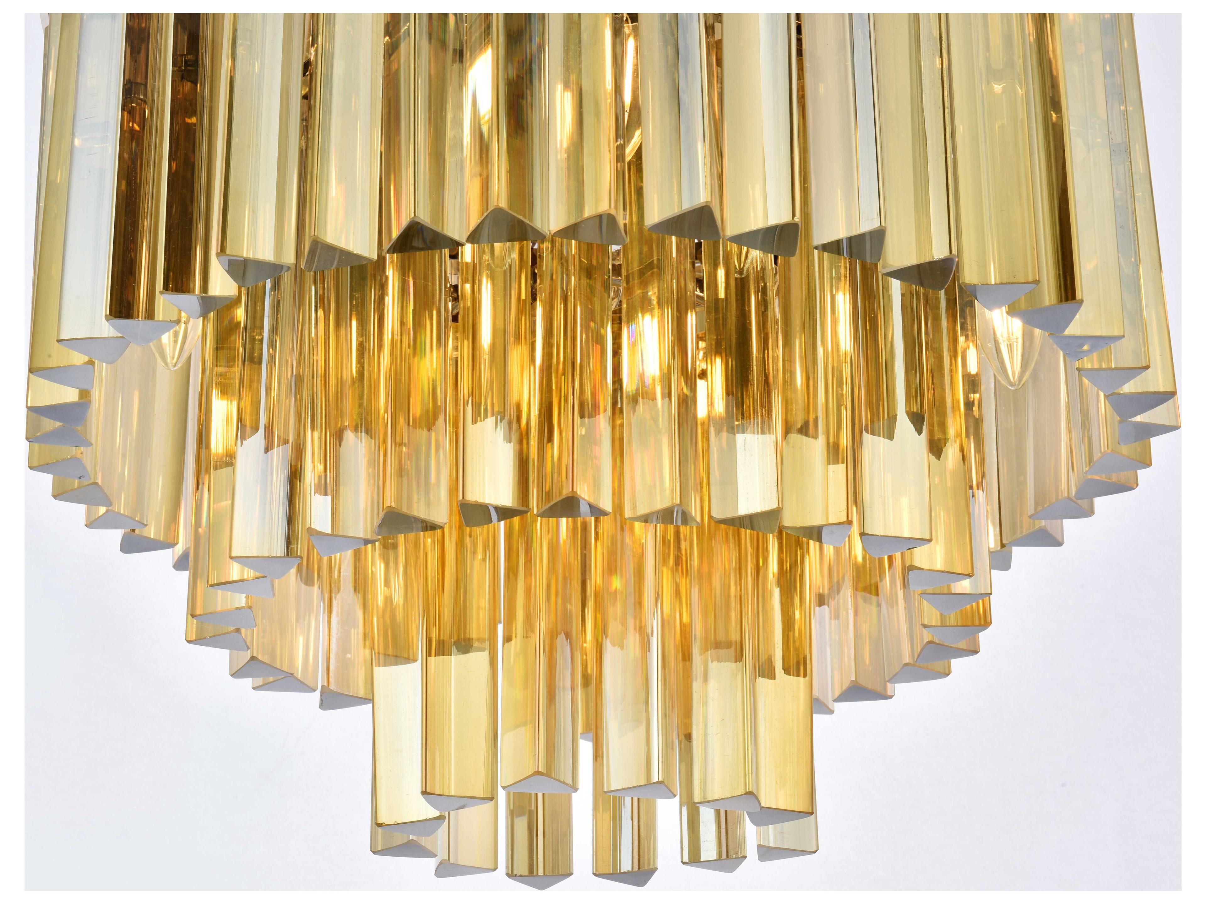 Elegant Lighting Sydney 9-Light Polished Nickel Gold Crystal Tiered Flush Mount