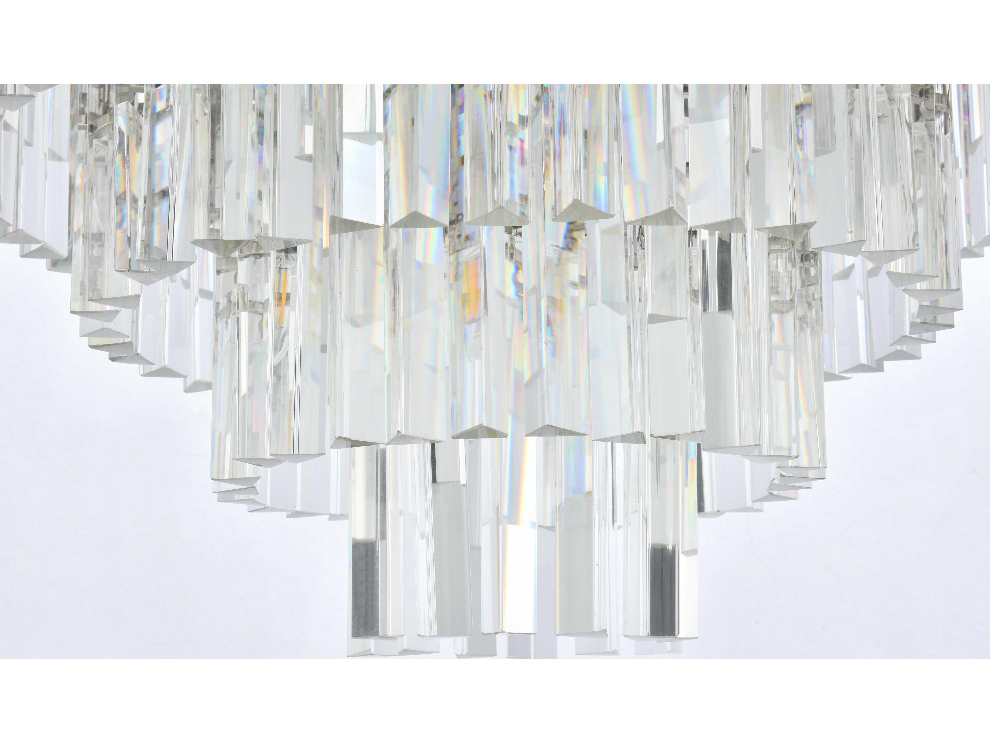 Elegant Lighting Urban Polished Nickel Clear Crystal Drum Tiered Flush Mount