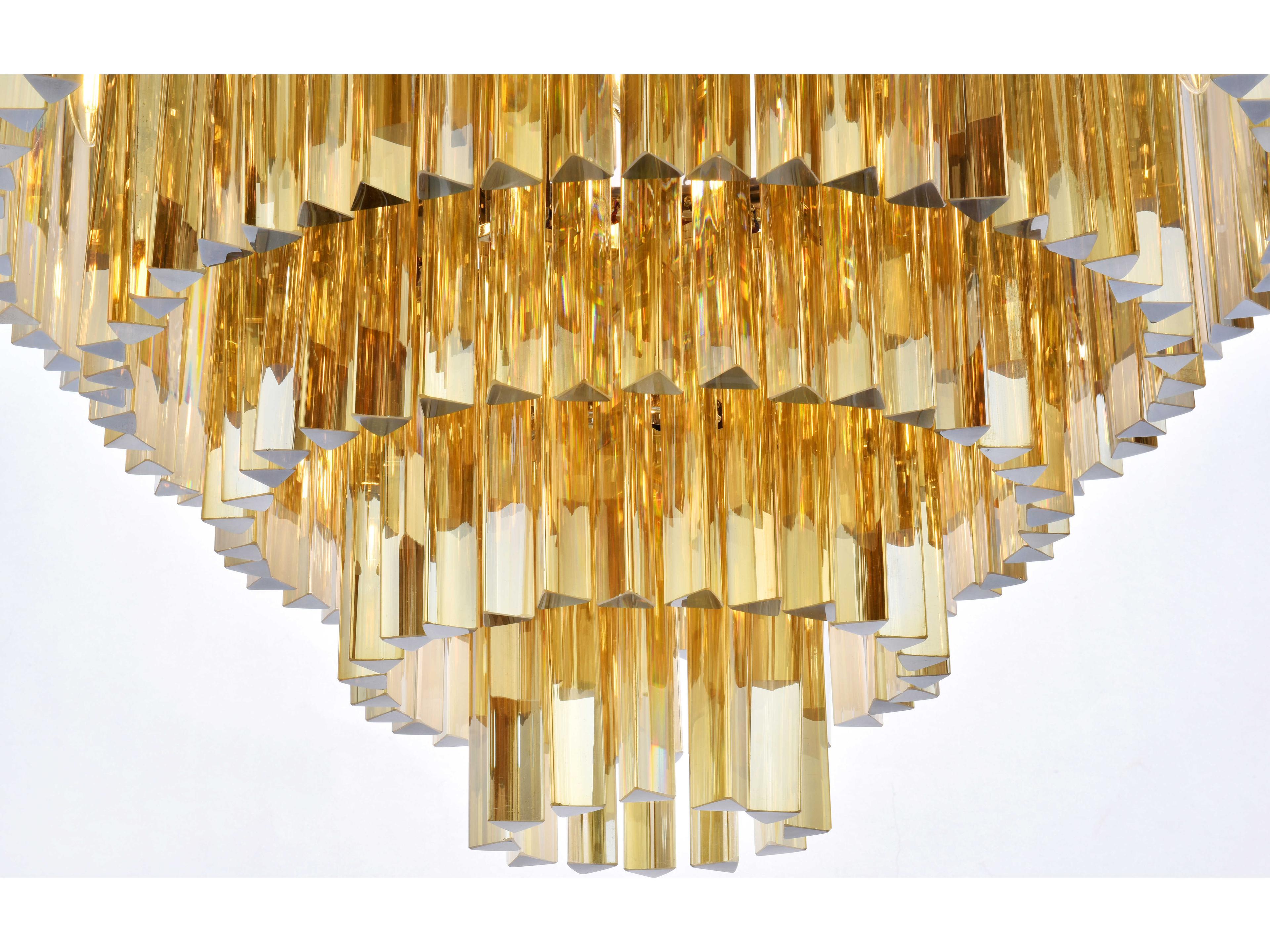 Elegant Lighting Sydney 17-Light Polished Nickel Crystal Tiered Flush Mount