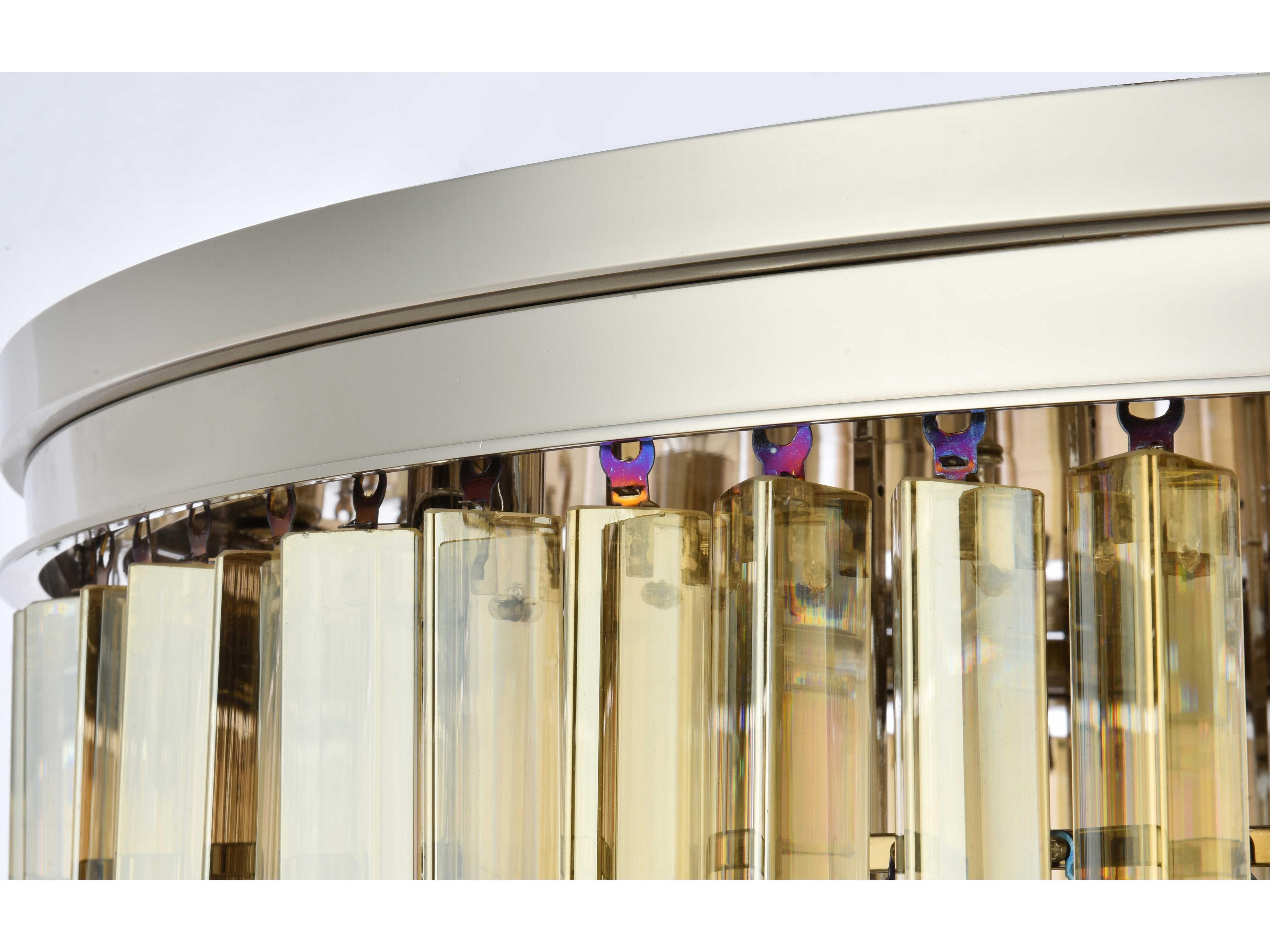 Elegant Lighting Sydney 17-Light Polished Nickel Crystal Tiered Flush Mount