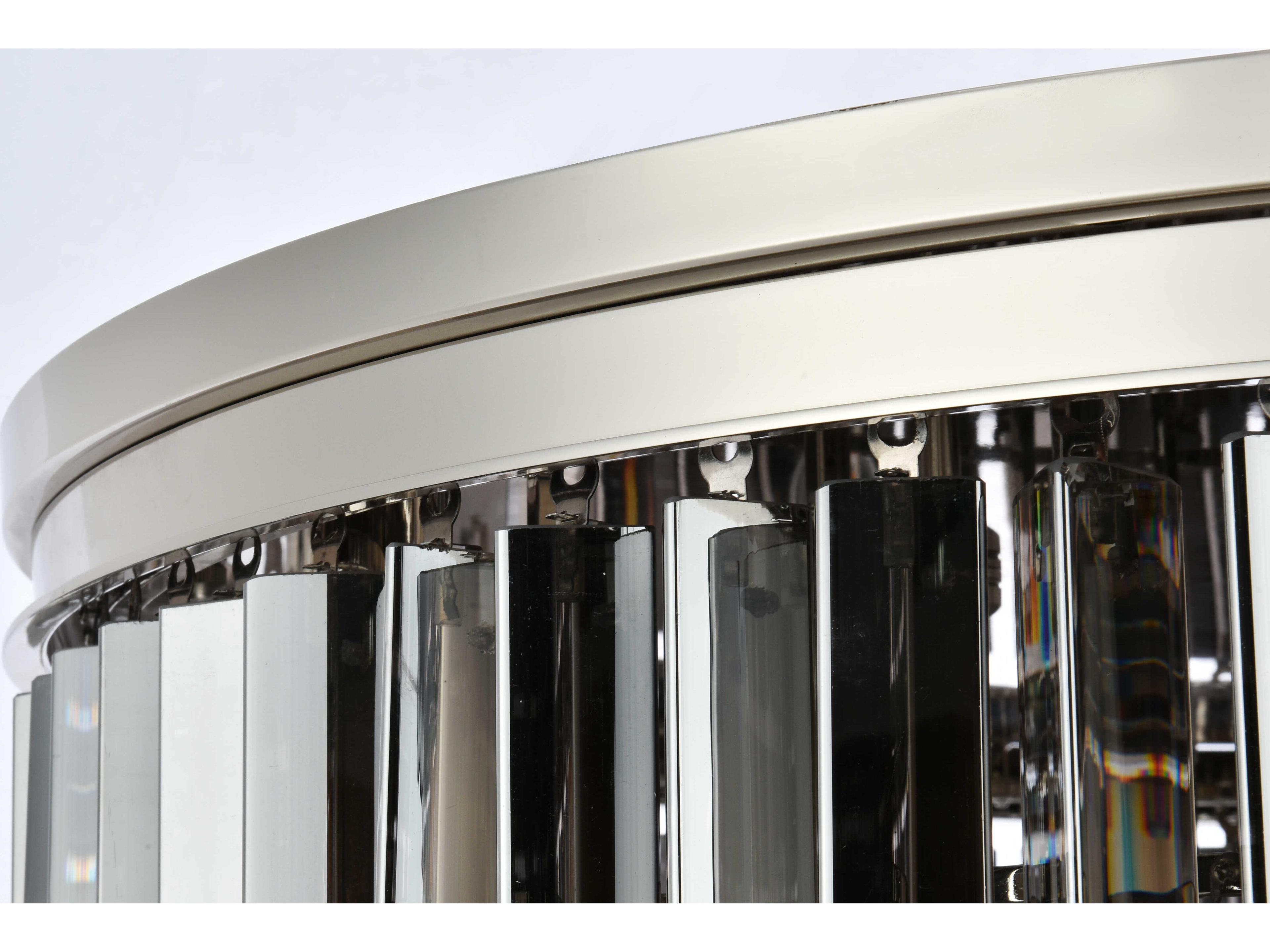 Elegant Lighting Sydney 17-Light Polished Nickel Silver Crystal Tiered Flush Mount