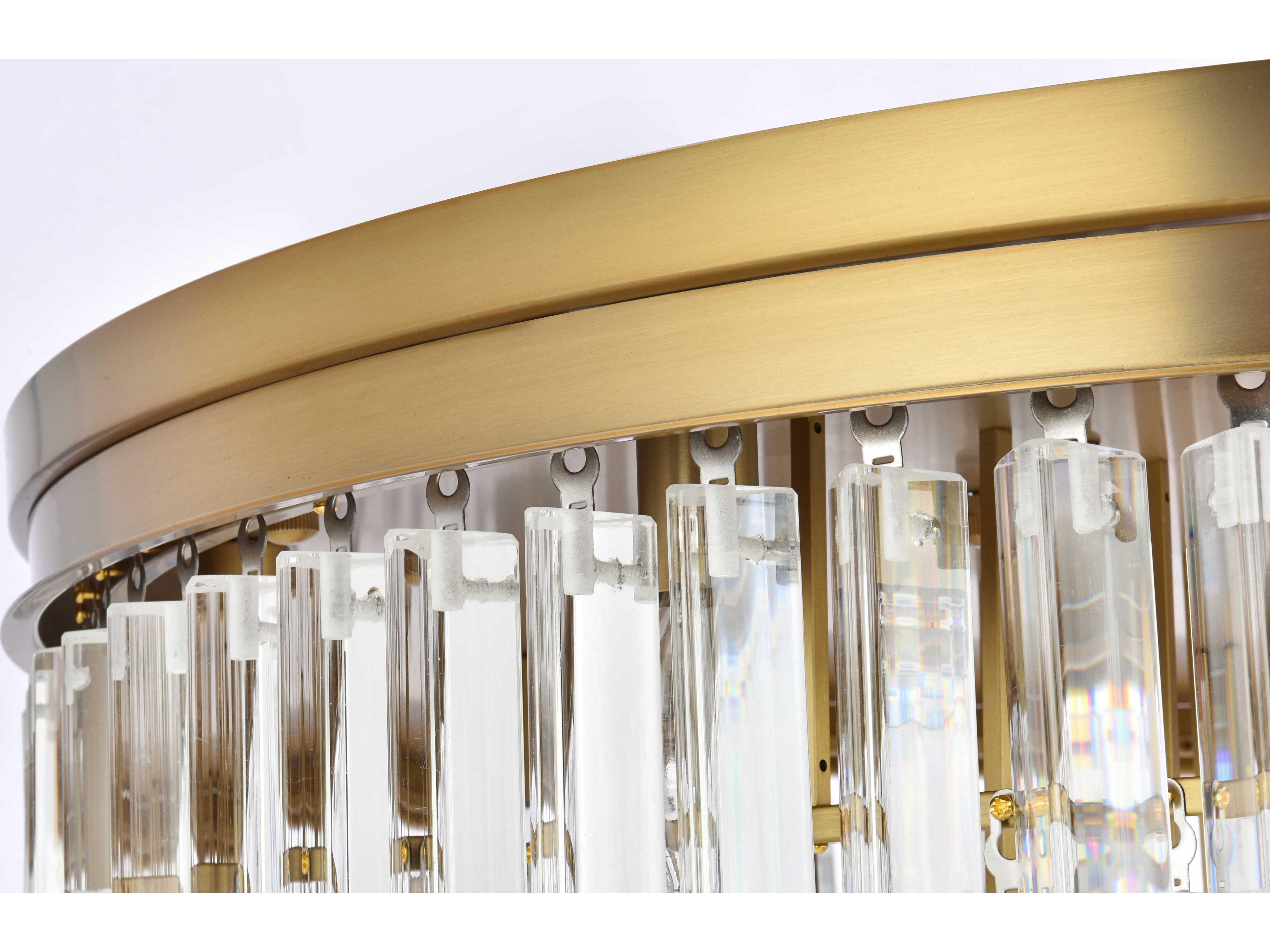 Elegant Lighting Sydney 17-Light Satin Gold Tiered Flush Mount