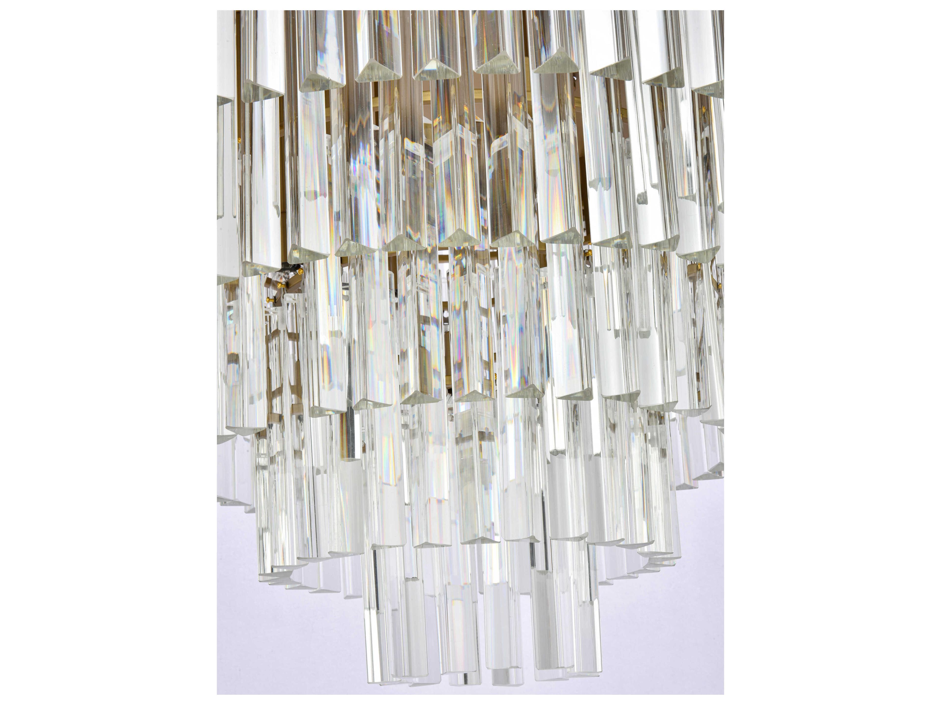 Elegant Lighting Sydney 17-Light Satin Gold Tiered Flush Mount