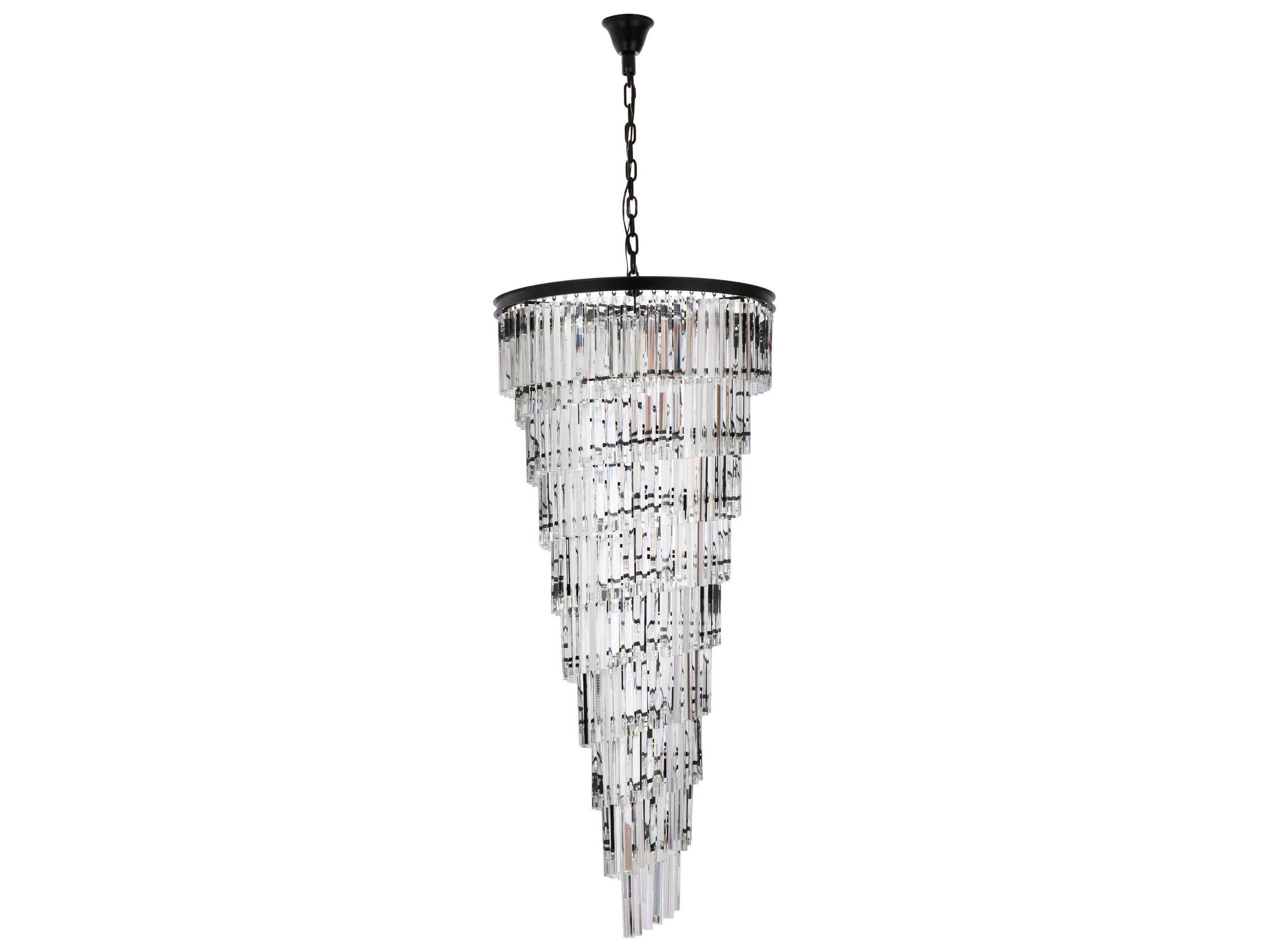 Elegant Lighting Sydney 35-Light Matte Black Tiered Chandelier