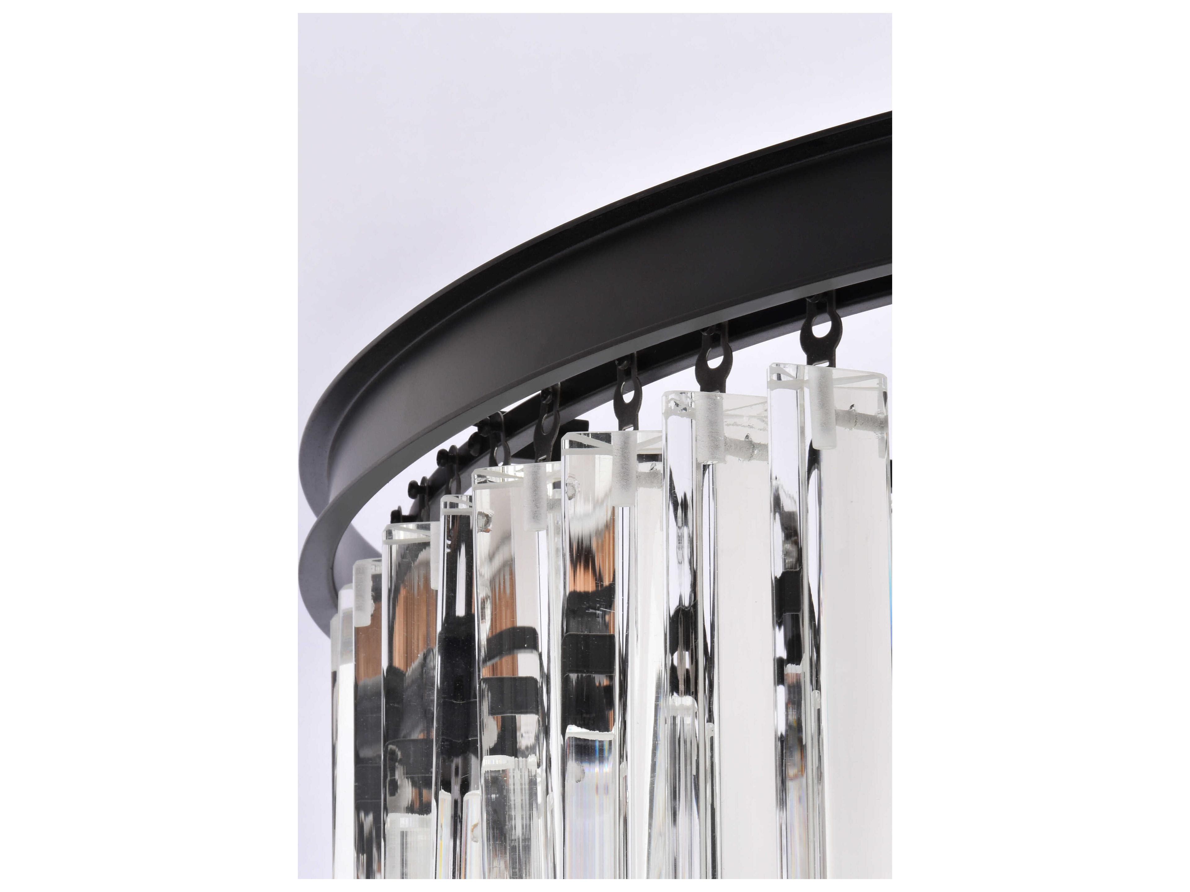 Elegant Lighting Sydney 35-Light Matte Black Tiered Chandelier