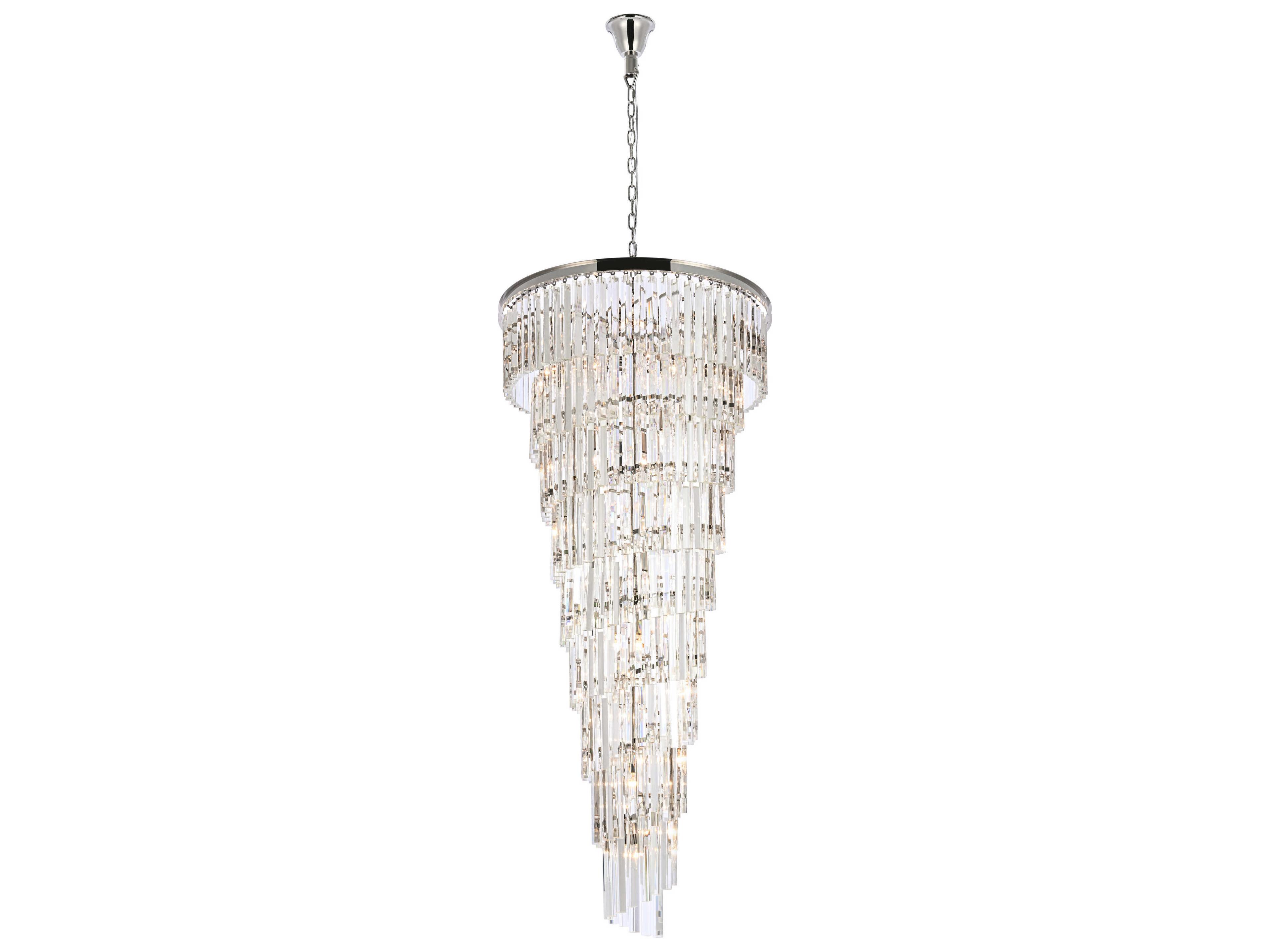 Elegant Lighting Sydney 35-Light Polished Nickel Tiered Chandelier