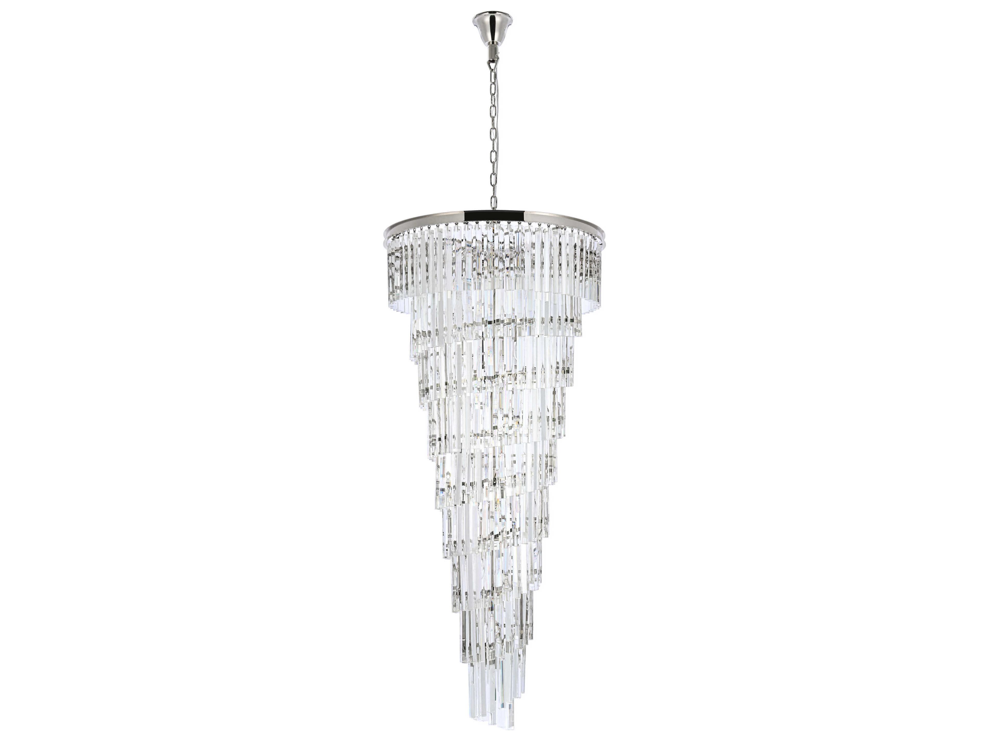 Elegant Lighting Sydney 35-Light Polished Nickel Tiered Chandelier