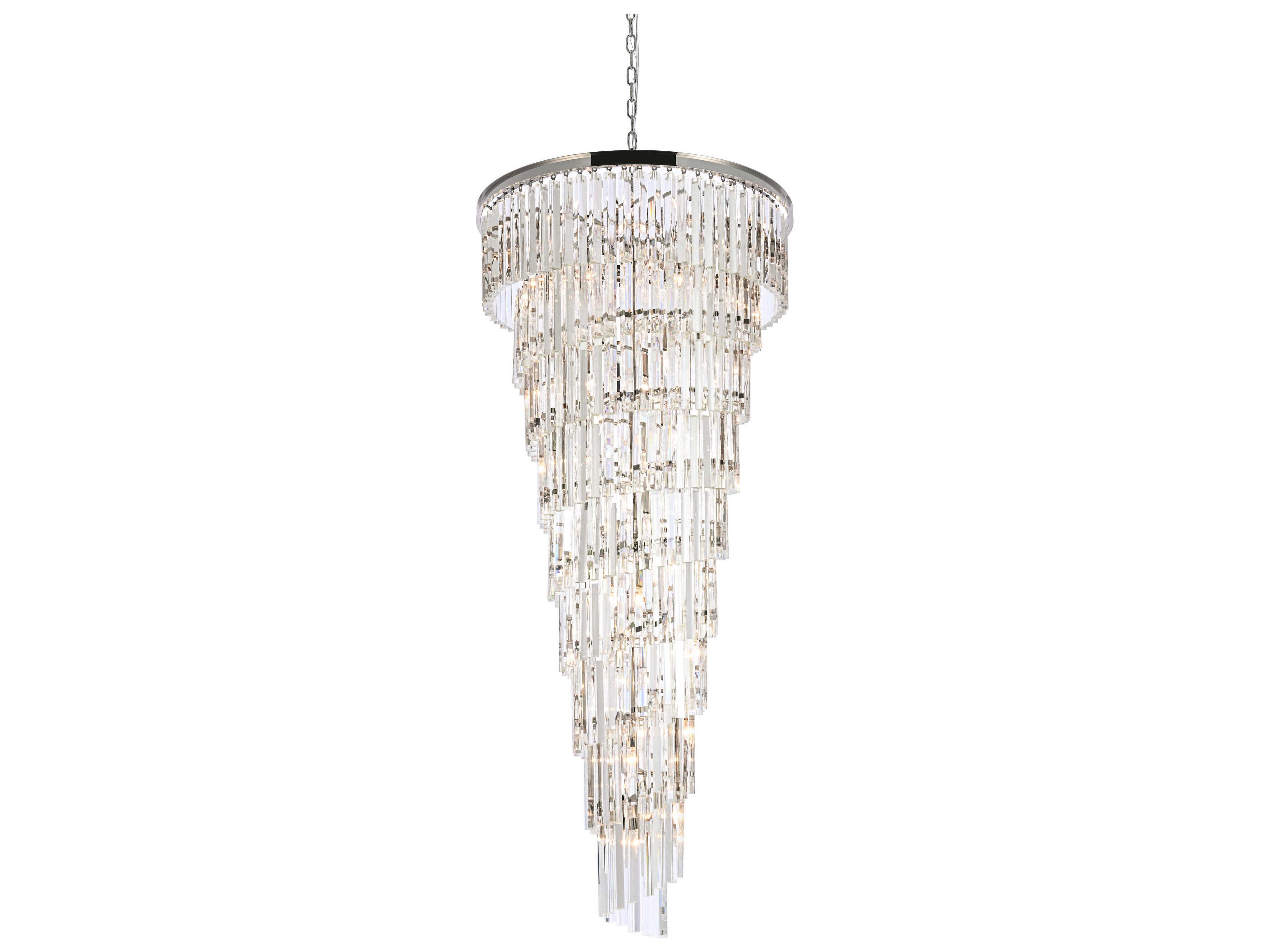 Elegant Lighting Sydney 35-Light Polished Nickel Tiered Chandelier