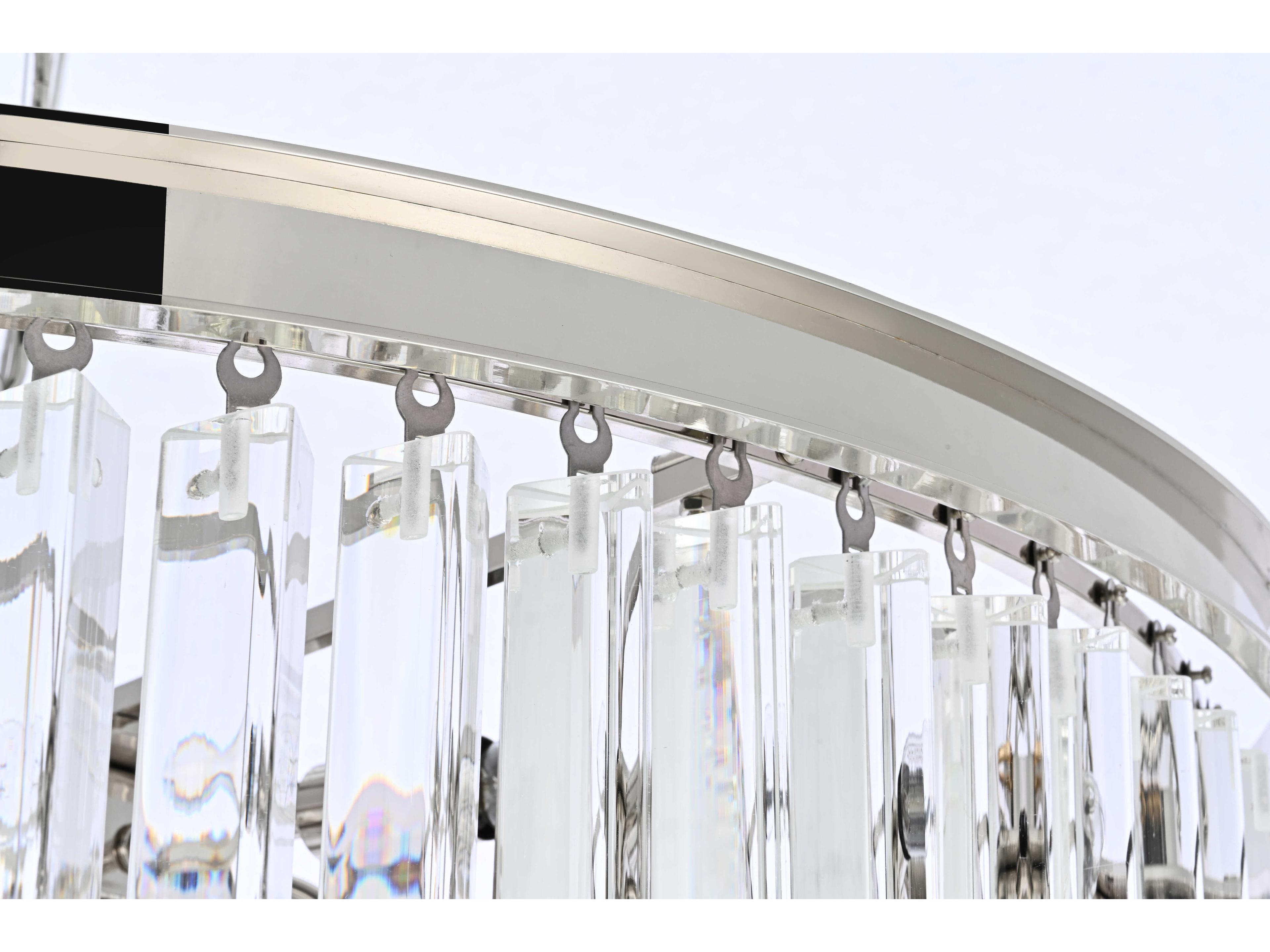 Elegant Lighting Sydney 35-Light Polished Nickel Tiered Chandelier