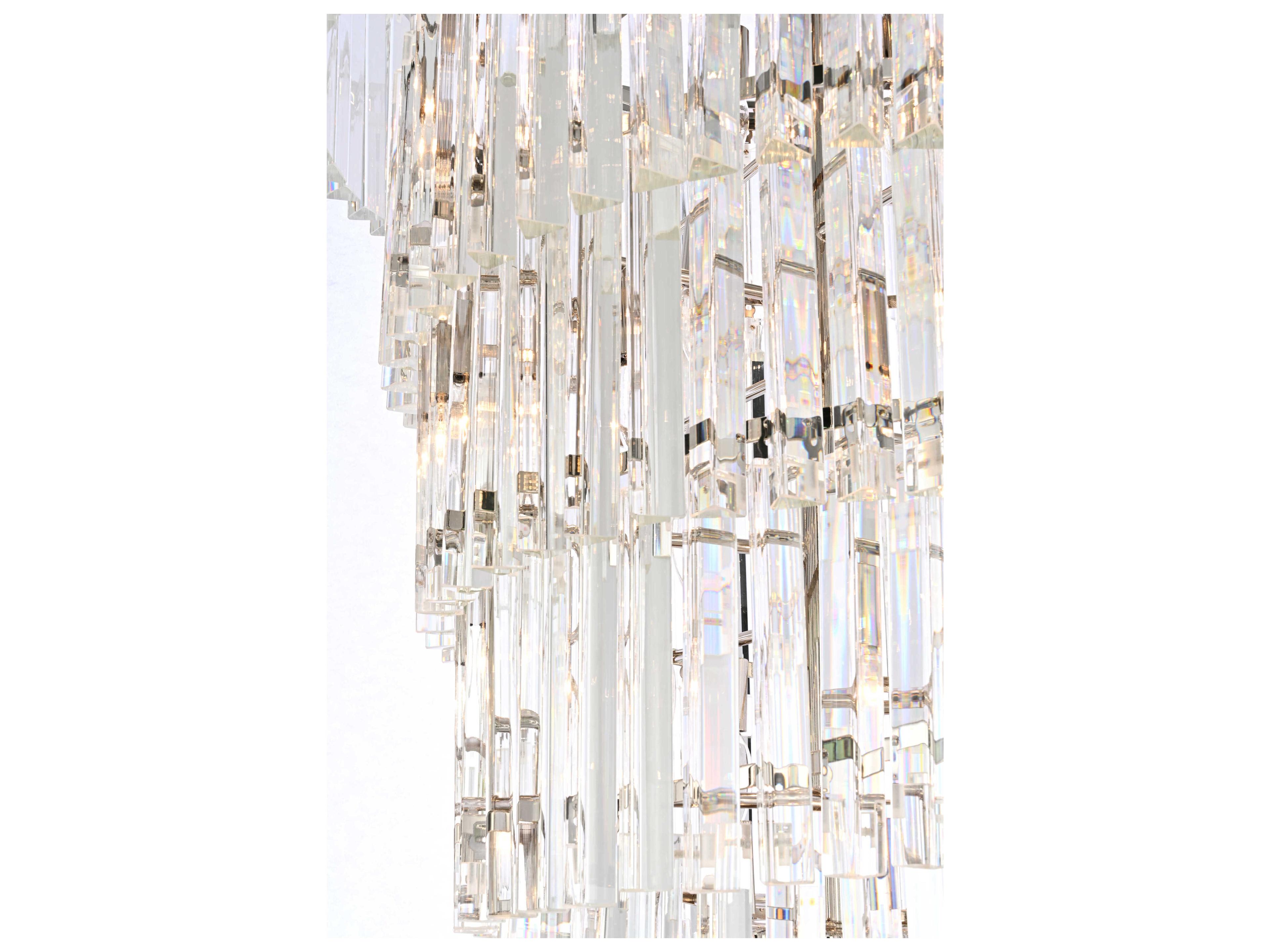 Elegant Lighting Sydney 35-Light Polished Nickel Tiered Chandelier