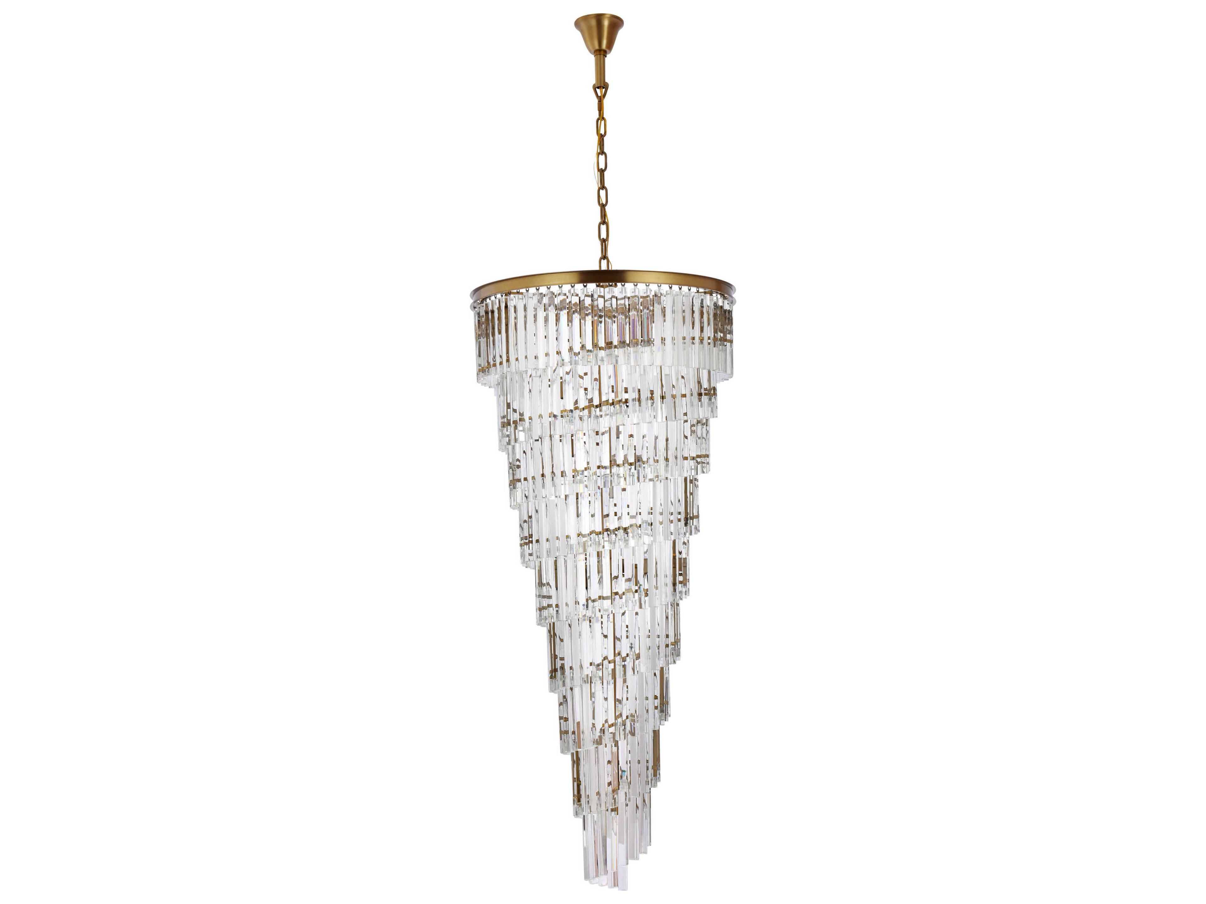 Elegant Lighting Sydney 35-Light Satin Gold Tiered Chandelier