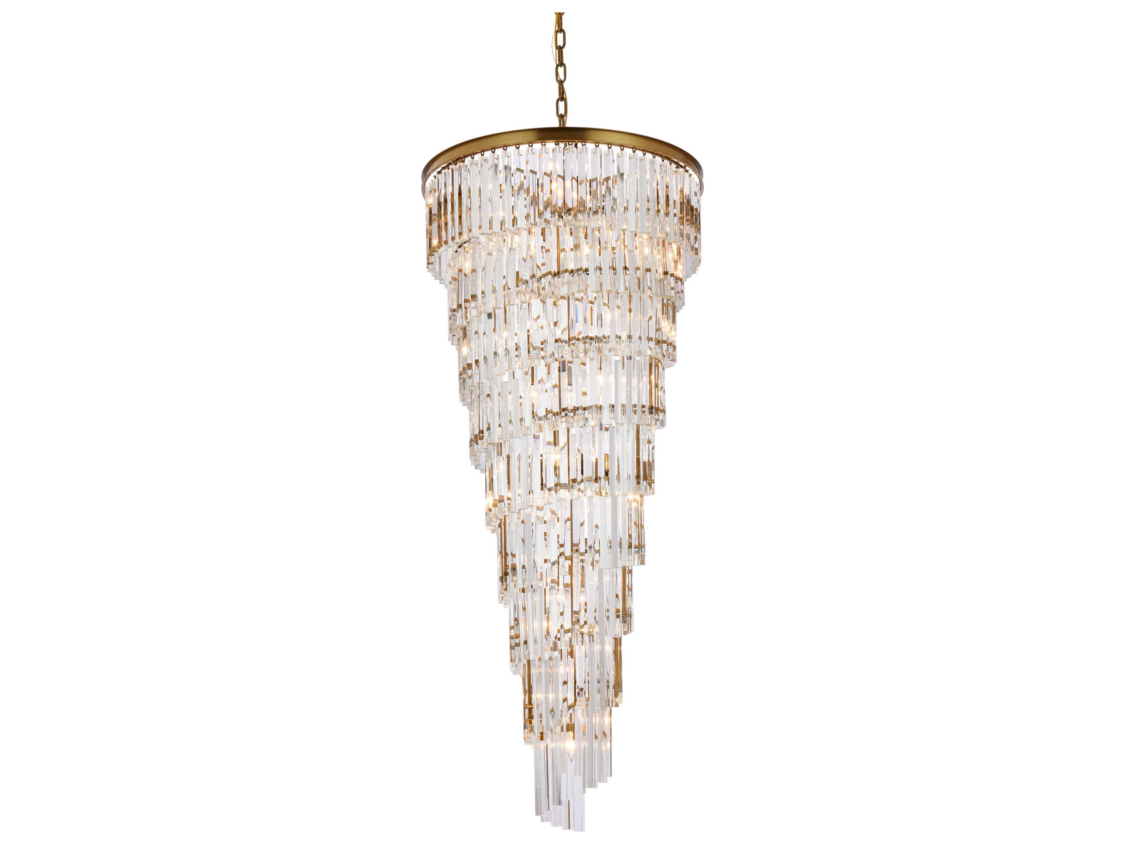 Elegant Lighting Sydney 35-Light Satin Gold Tiered Chandelier