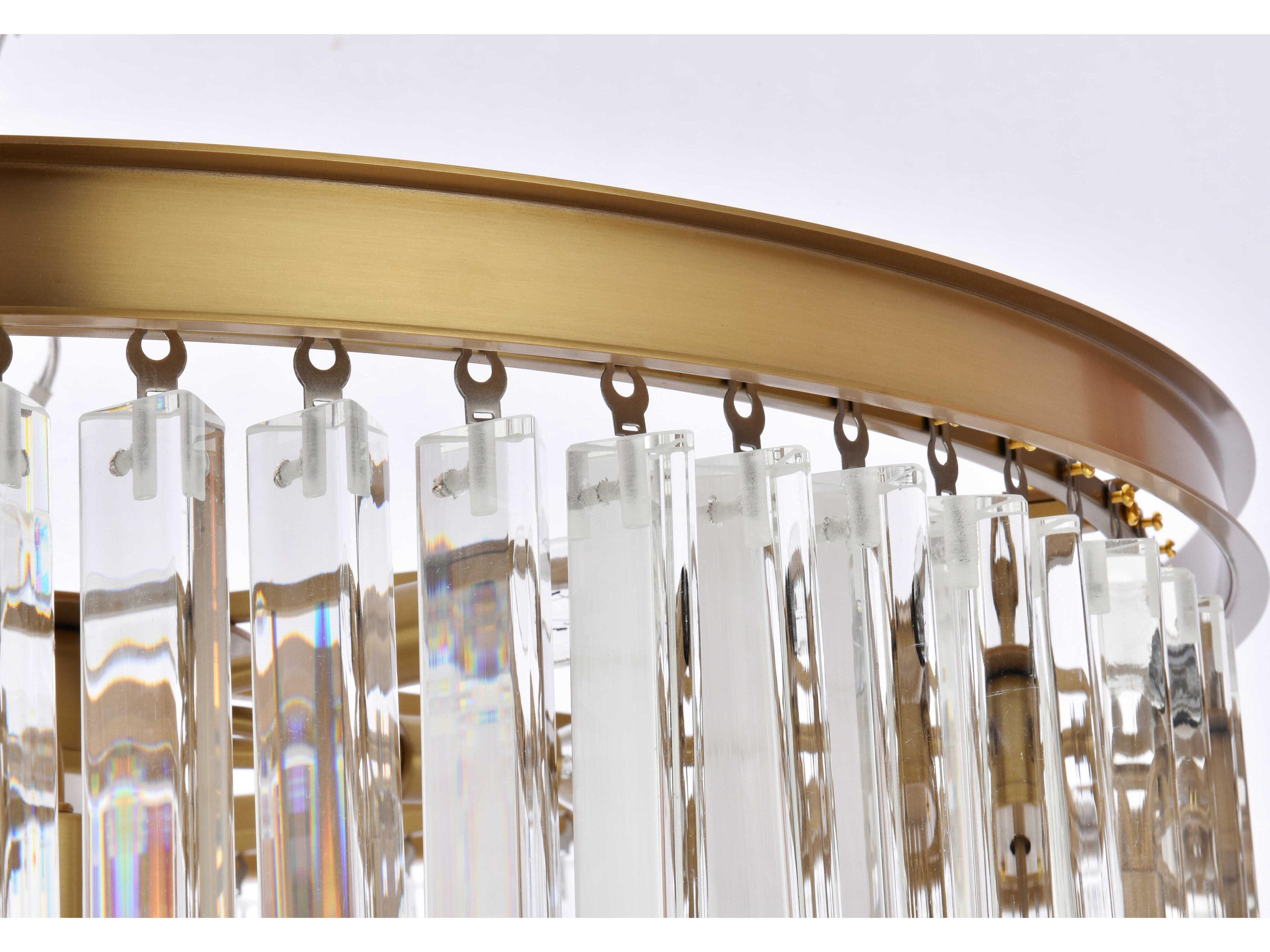 Elegant Lighting Sydney 35-Light Satin Gold Tiered Chandelier