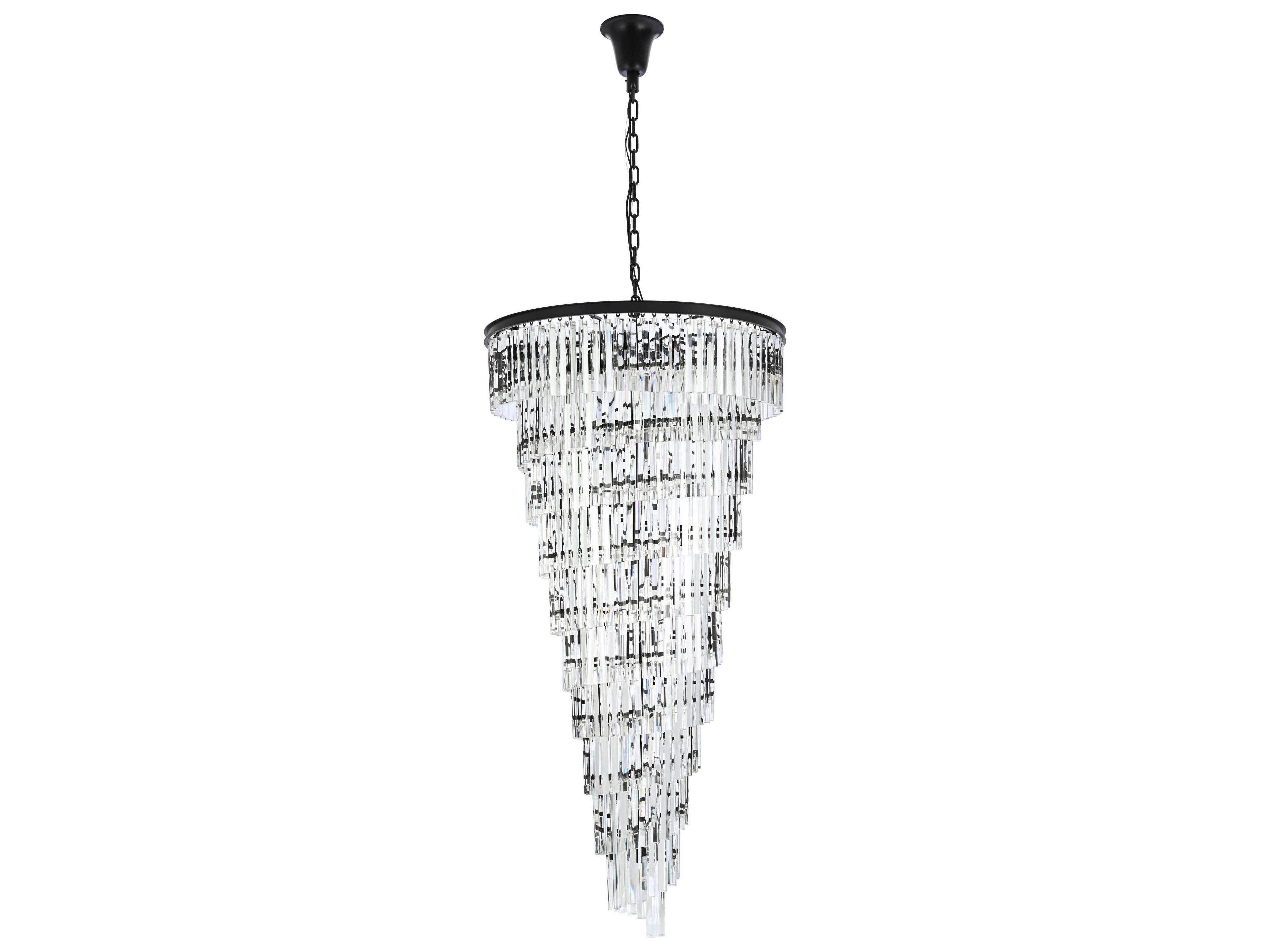 Elegant Lighting Sydney 42-Light Matte Black Tiered Chandelier