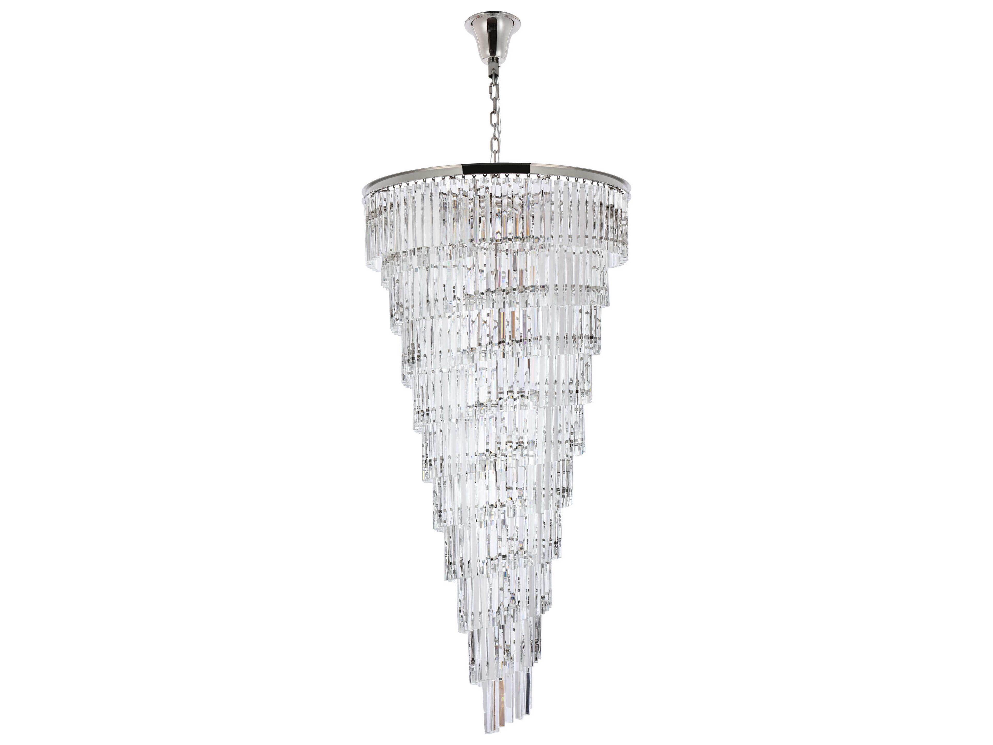 Elegant Lighting Sydney 42-Light Polished Nickel Tiered Chandelier