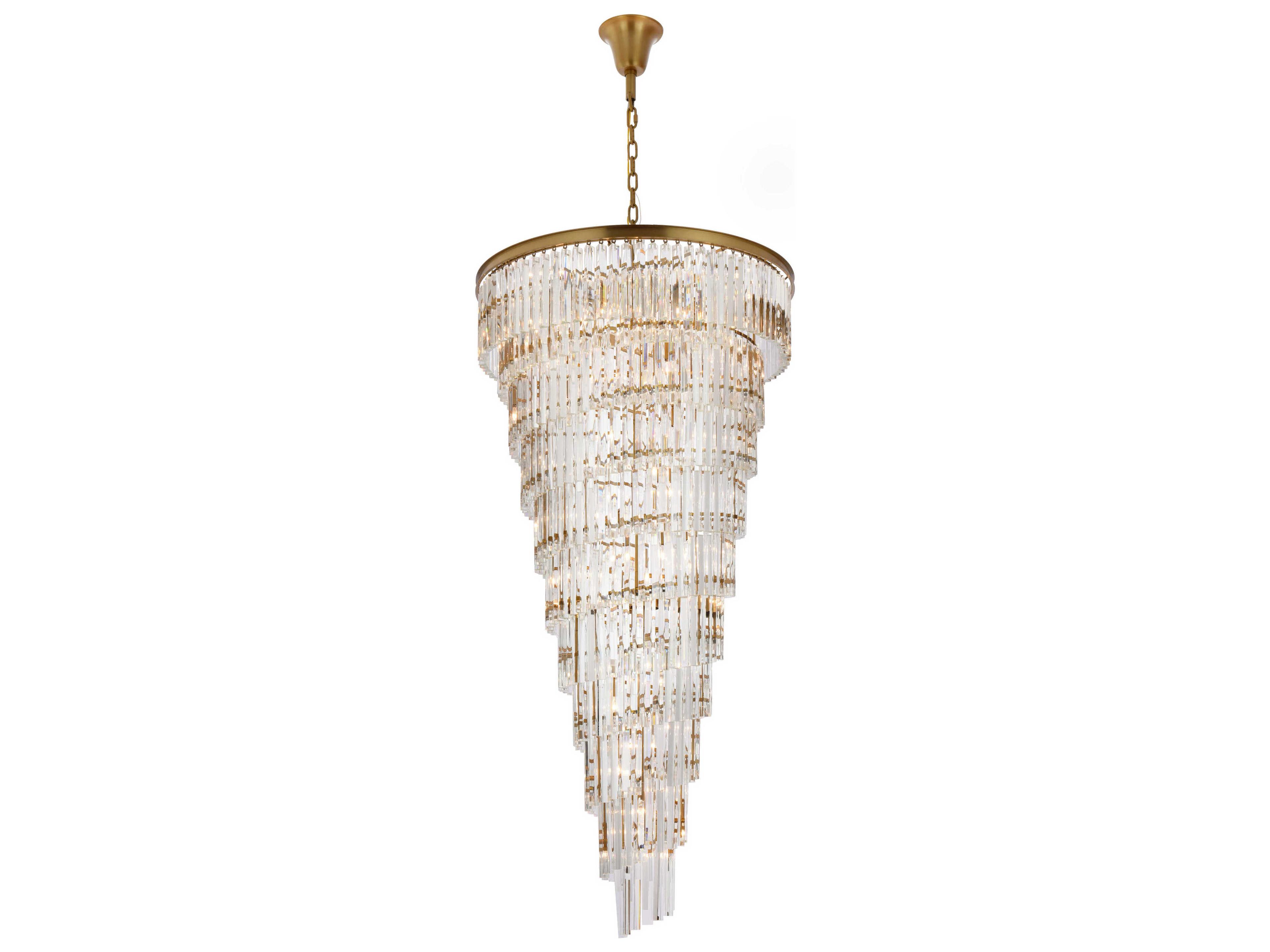 Elegant Lighting Sydney 42-Light Satin Gold Tiered Chandelier