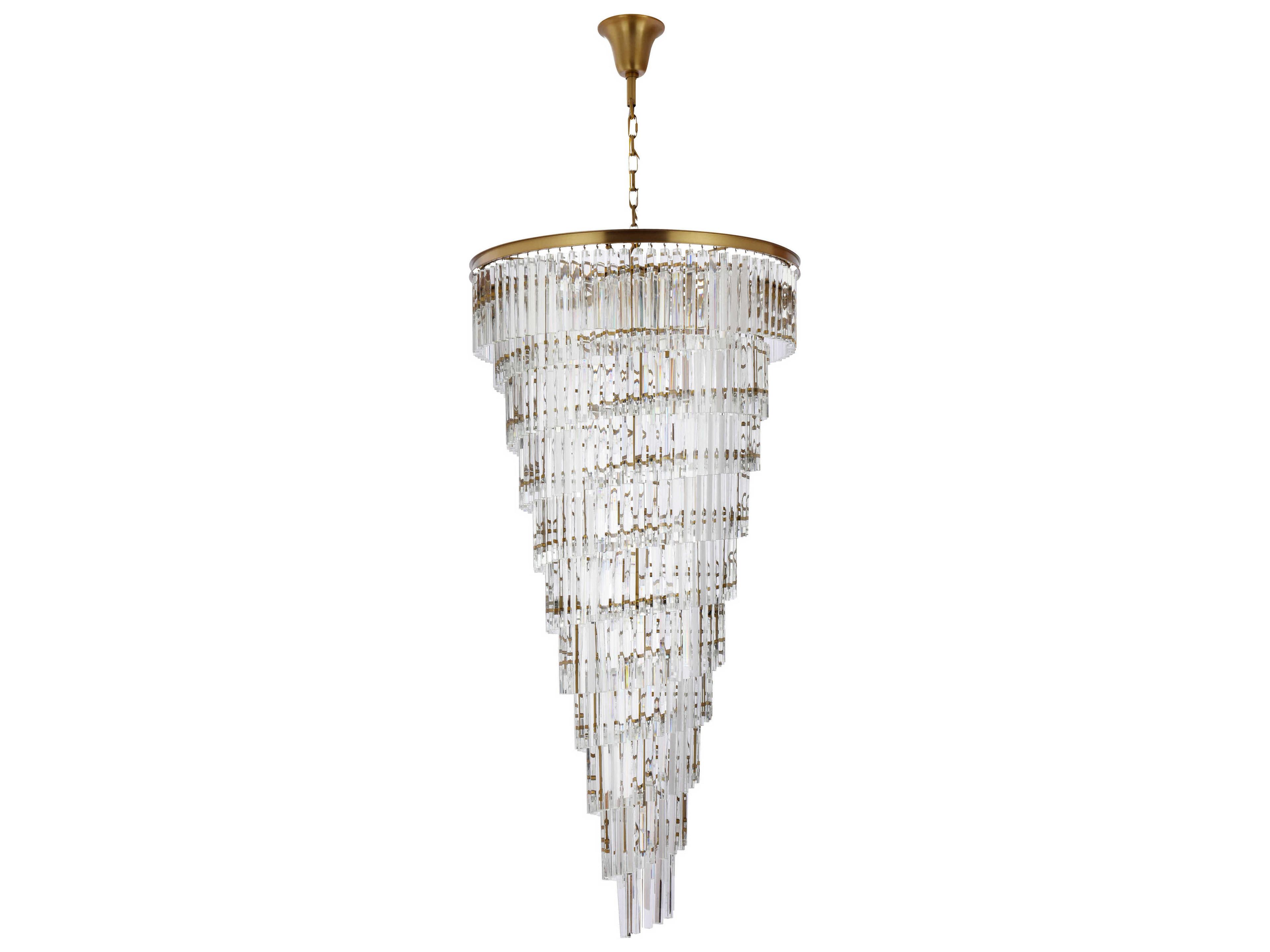 Elegant Lighting Sydney 42-Light Satin Gold Tiered Chandelier