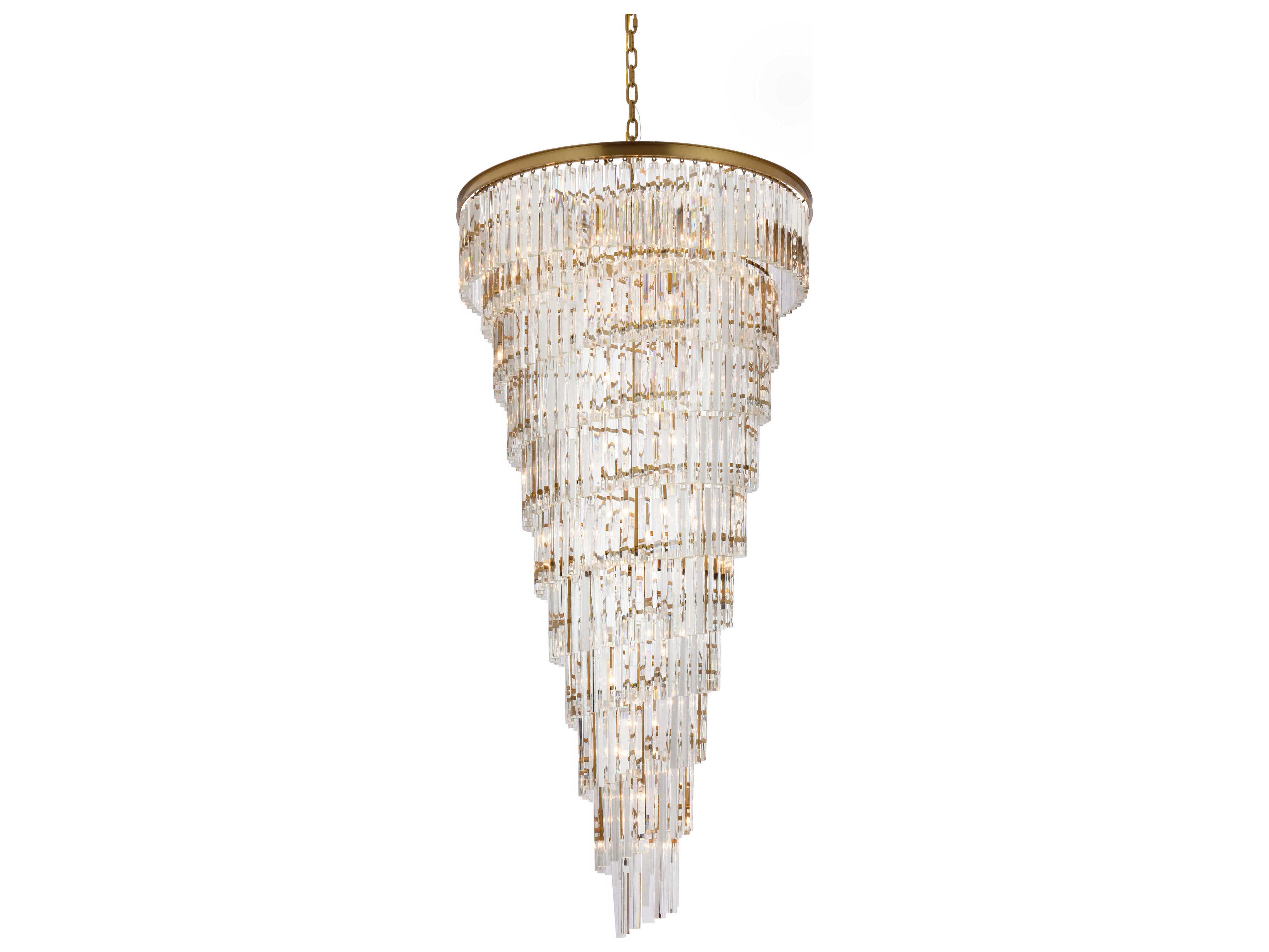 Elegant Lighting Sydney 42-Light Satin Gold Tiered Chandelier