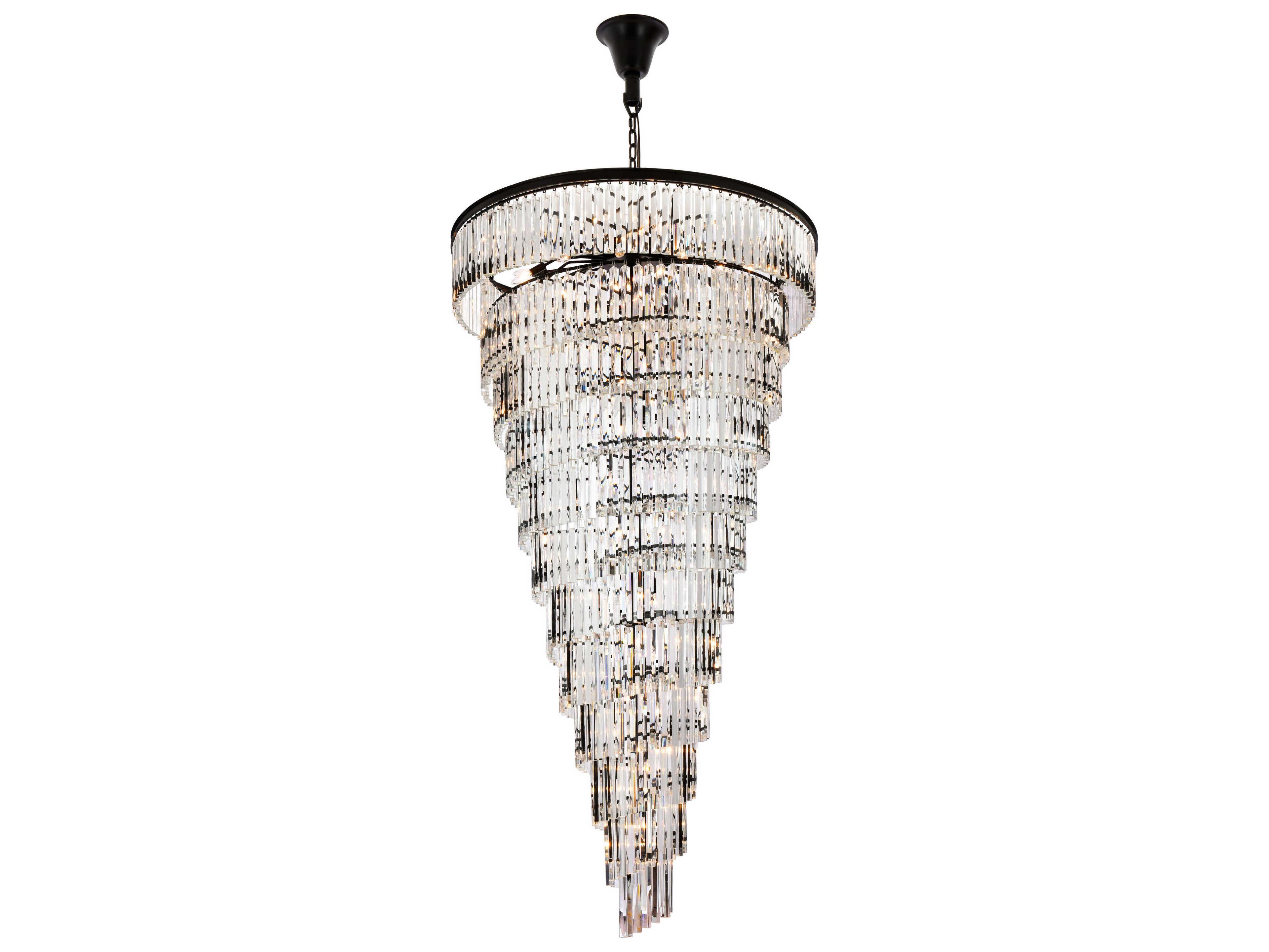 Elegant Lighting Sydney 58-Light Matte Black Tiered Chandelier