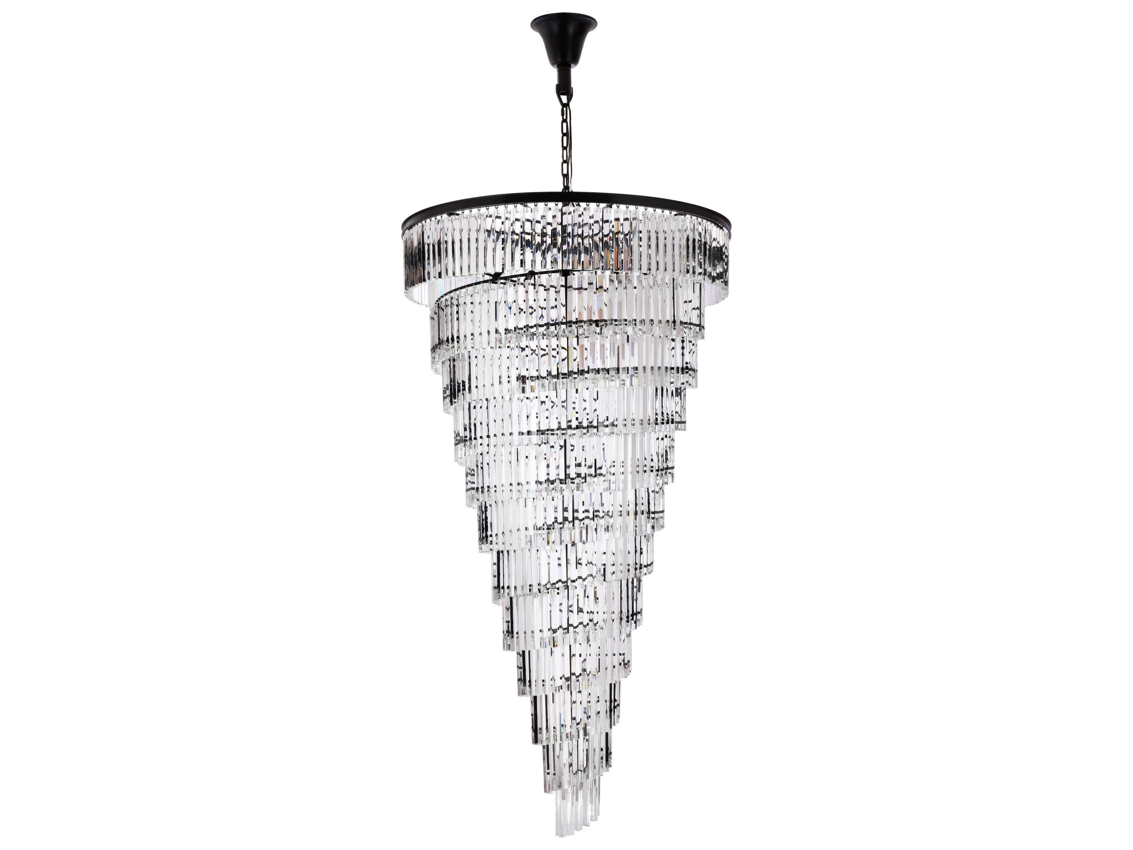 Elegant Lighting Sydney 58-Light Matte Black Tiered Chandelier