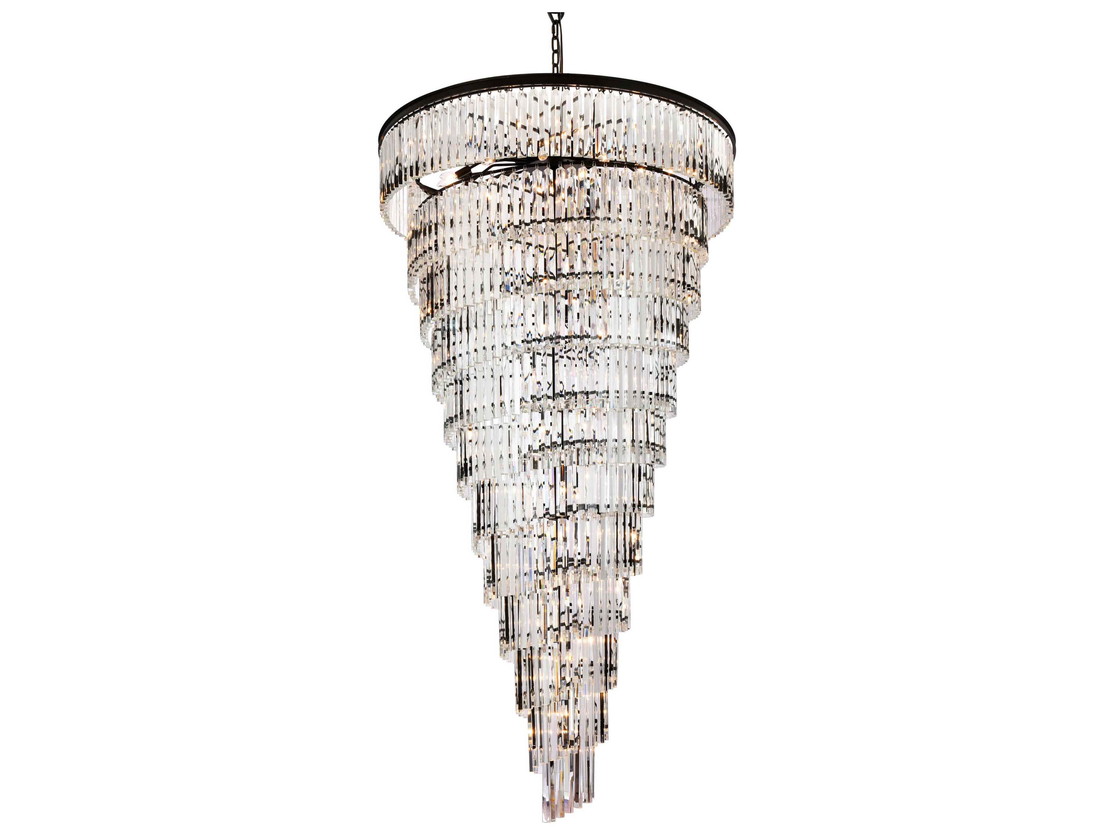 Elegant Lighting Sydney 58-Light Matte Black Tiered Chandelier