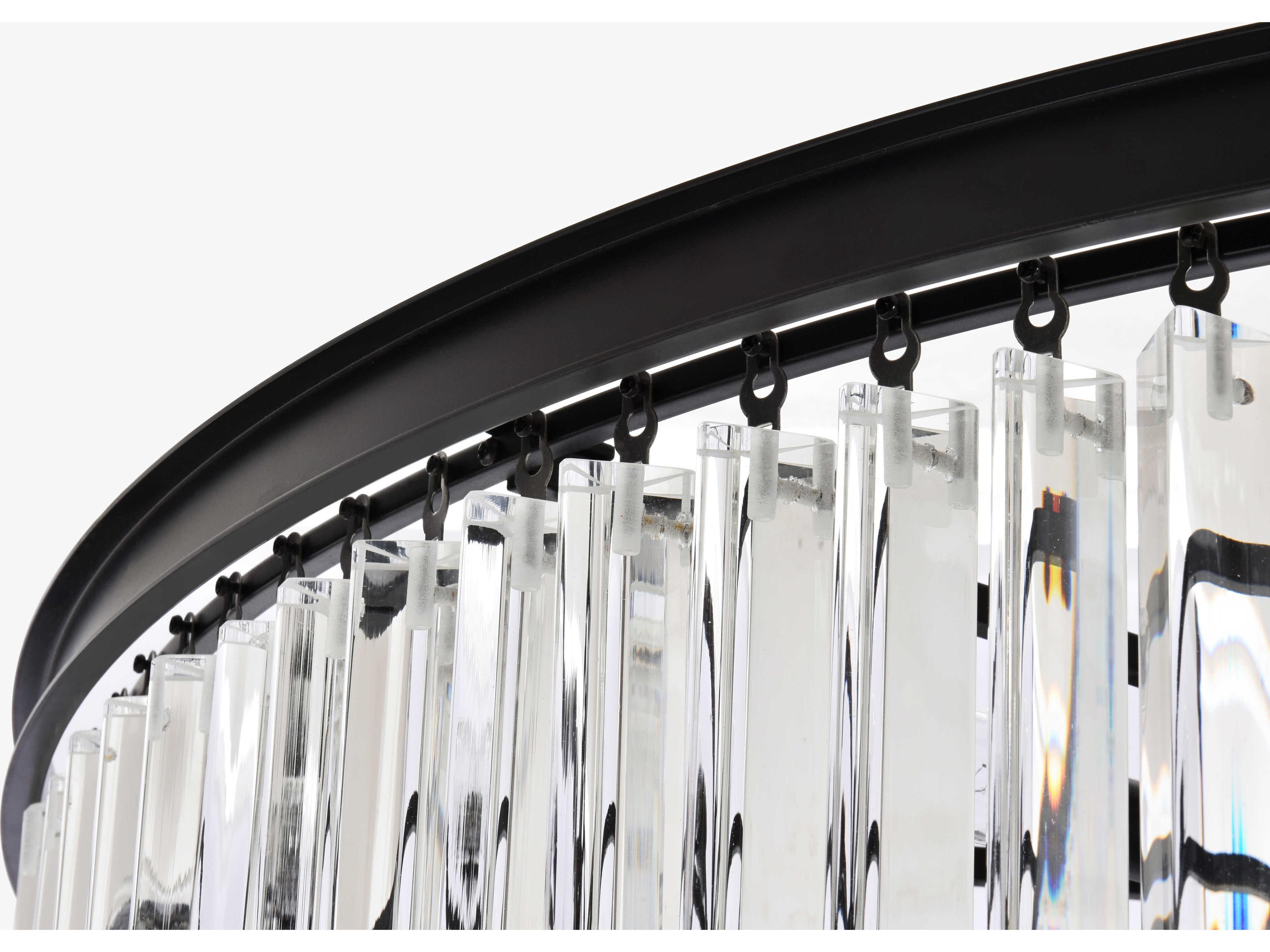 Elegant Lighting Sydney 58-Light Matte Black Tiered Chandelier