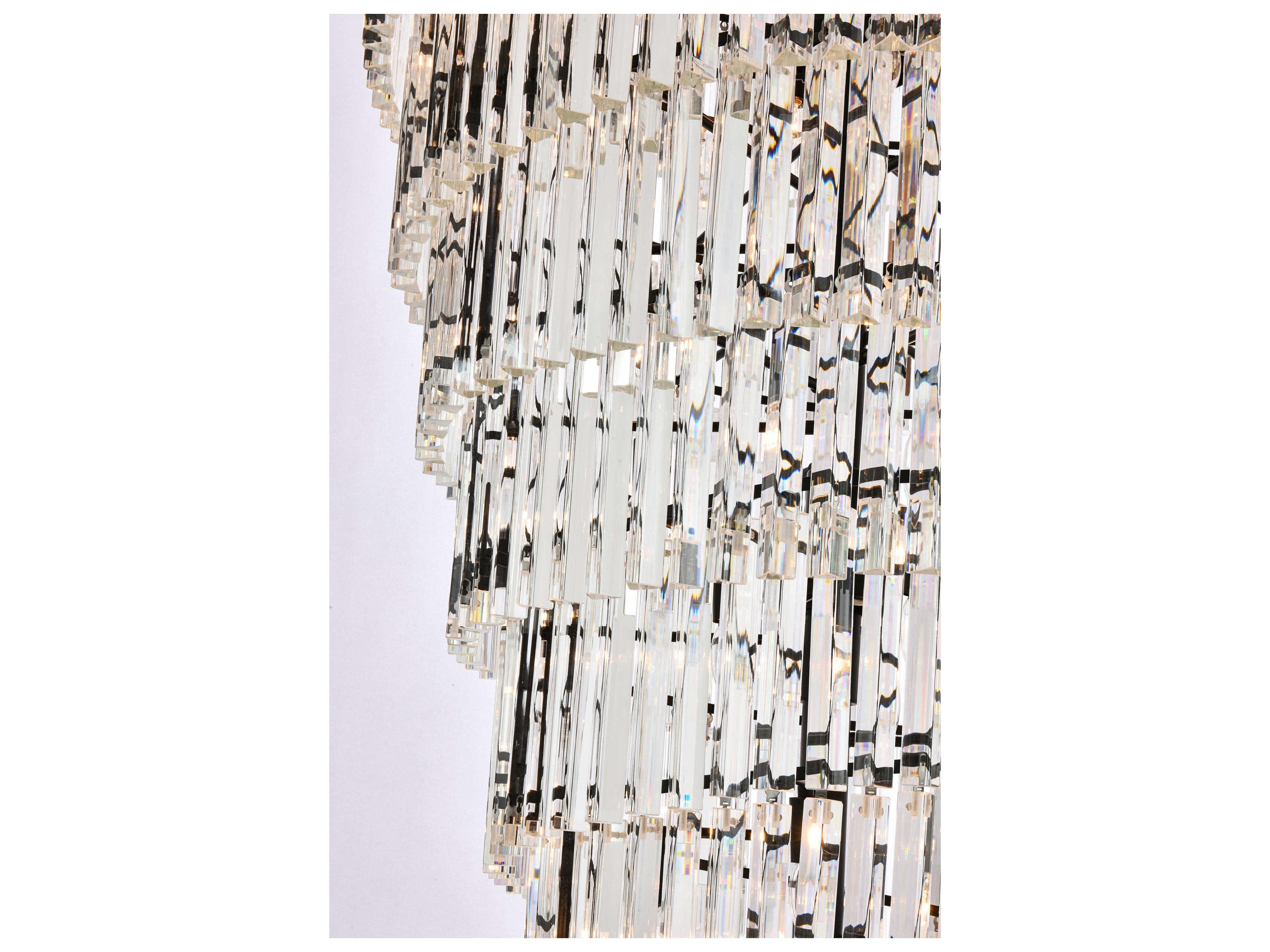 Elegant Lighting Sydney 58-Light Matte Black Tiered Chandelier