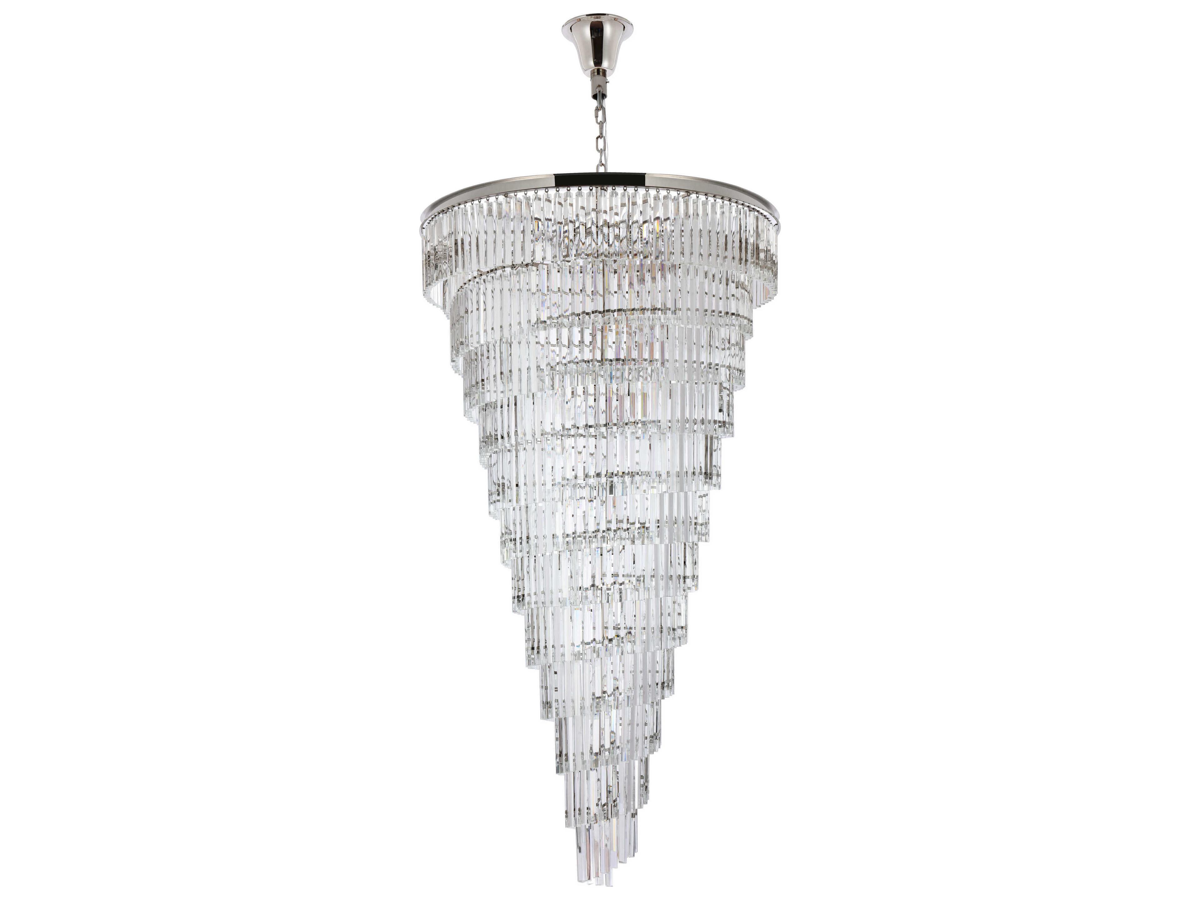 Elegant Lighting Sydney 58-Light Polished Nickel Tiered Chandelier