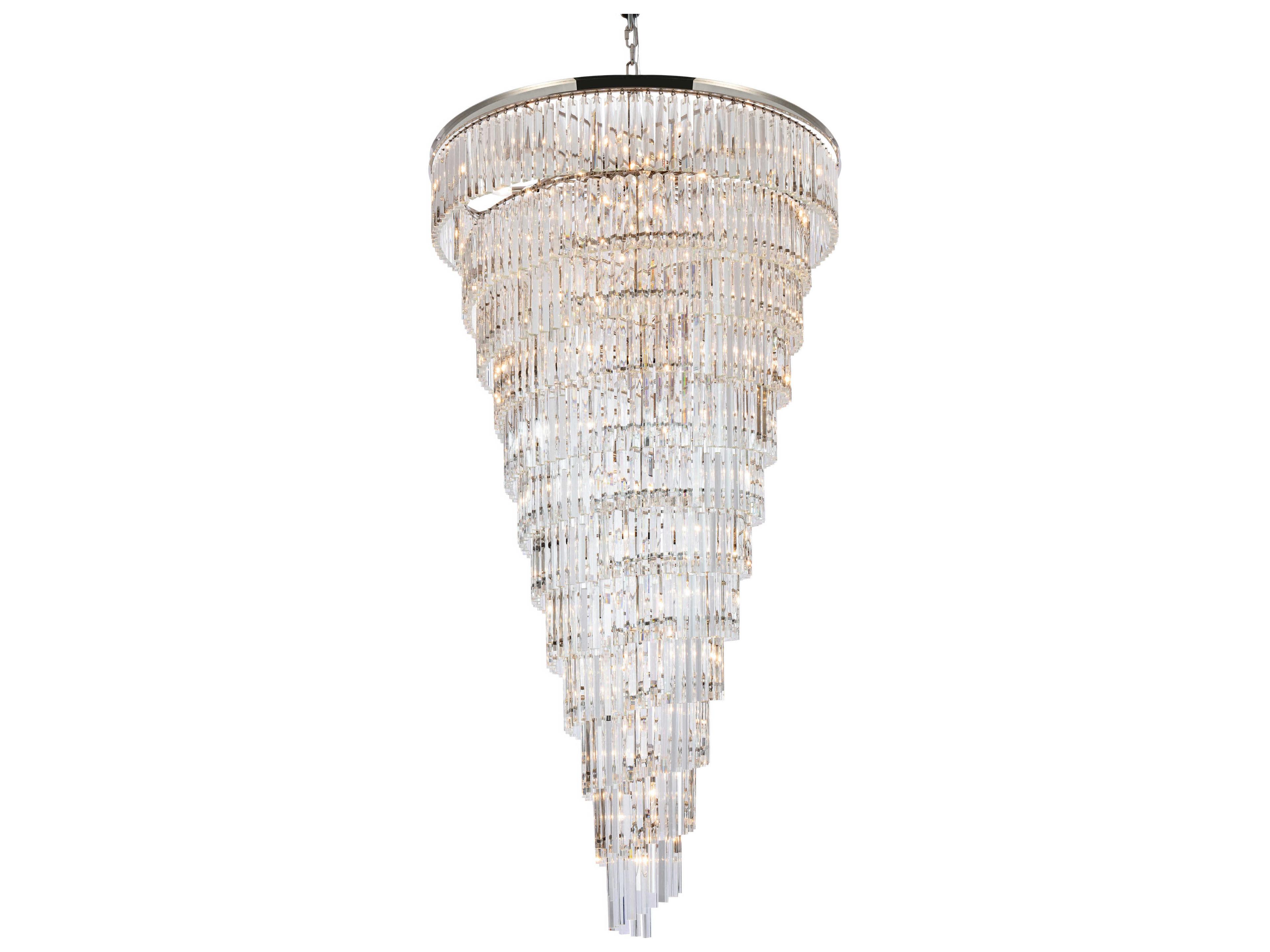 Elegant Lighting Sydney 58-Light Polished Nickel Tiered Chandelier