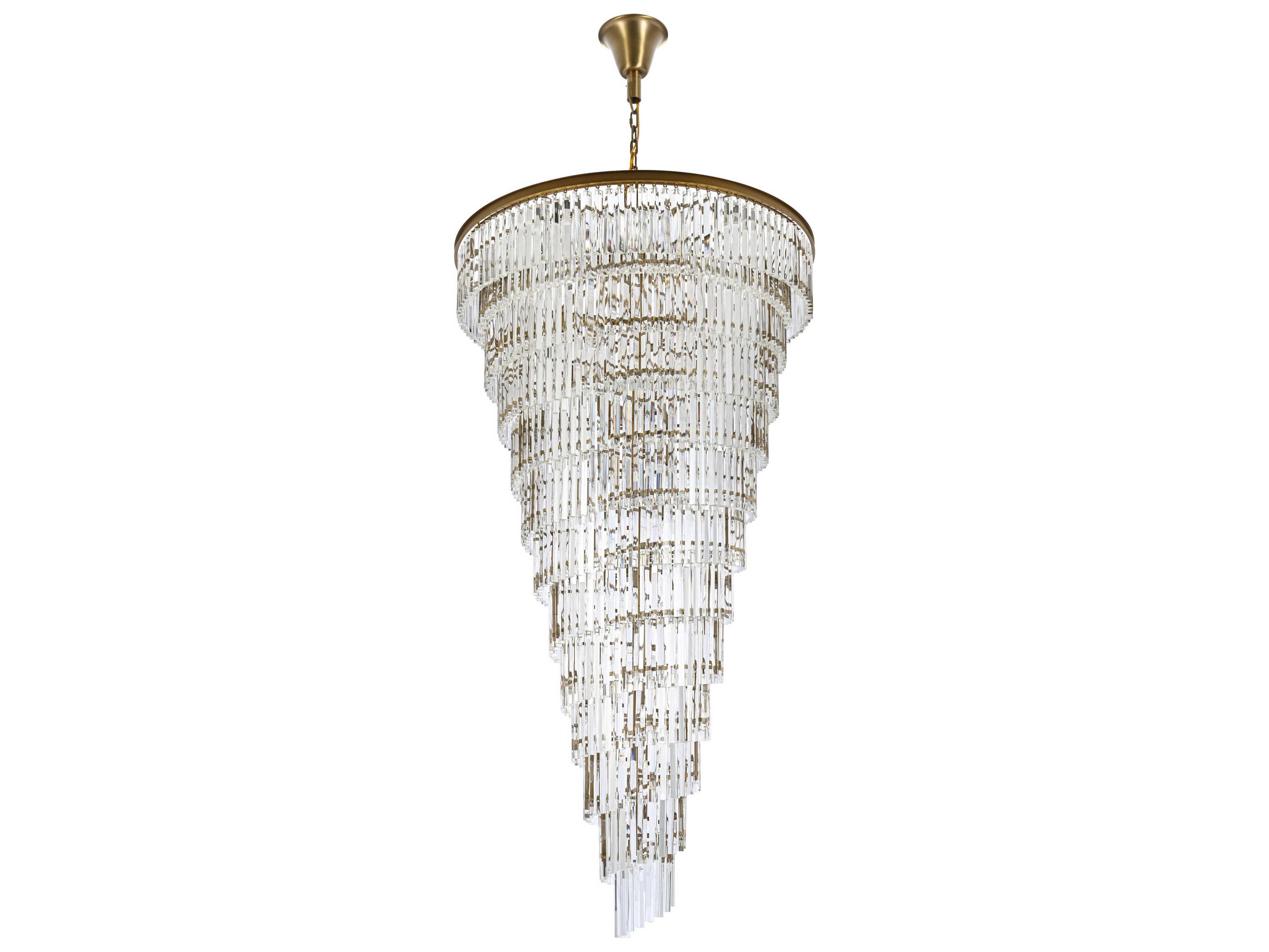 Elegant Lighting Sydney 58-Light Satin Gold Tiered Chandelier