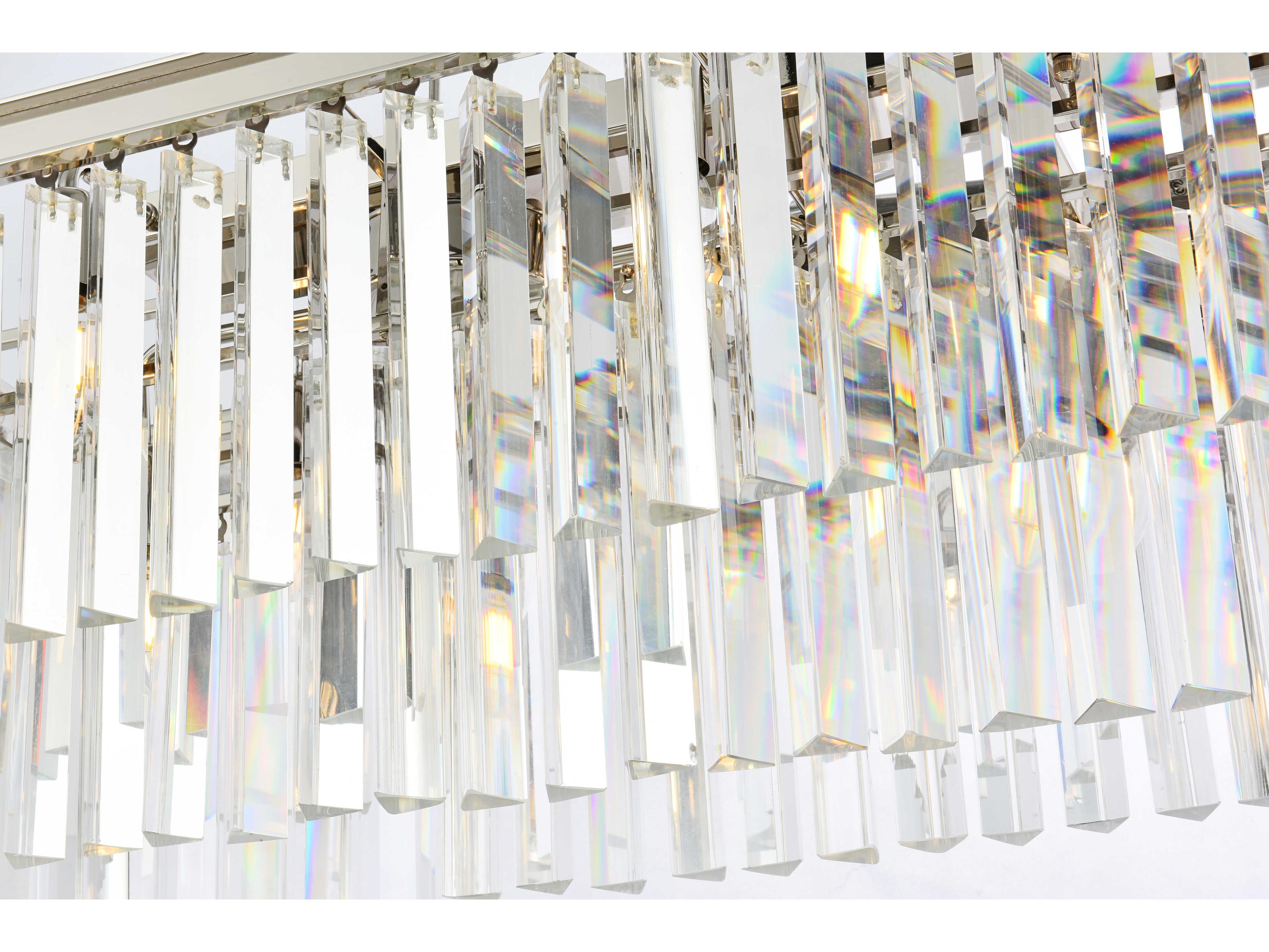 Elegant Lighting Urban 12-Light Polished Nickel Clear Crystal Tiered Island Pendant