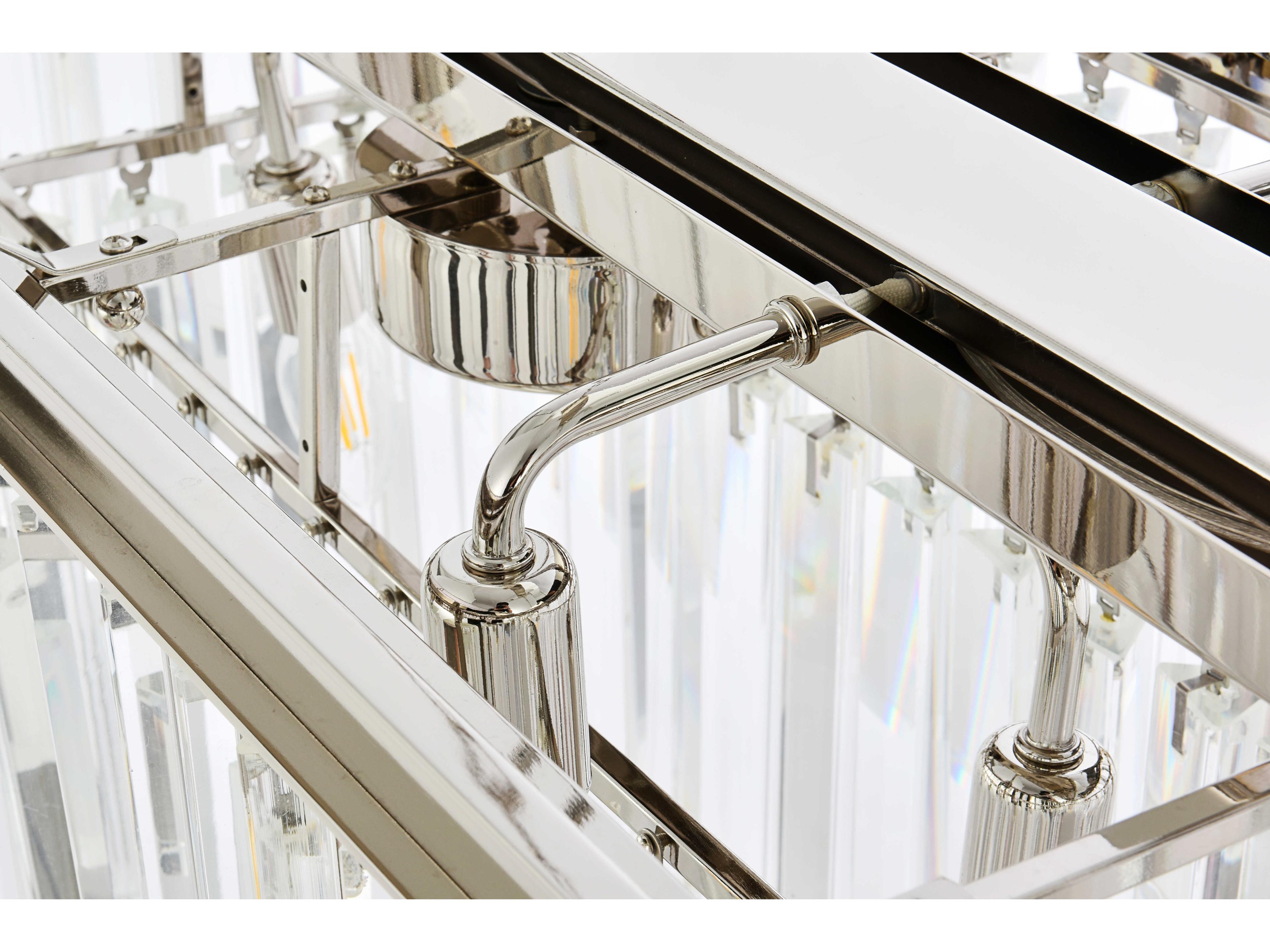 Elegant Lighting Urban 12-Light Polished Nickel Clear Crystal Tiered Island Pendant