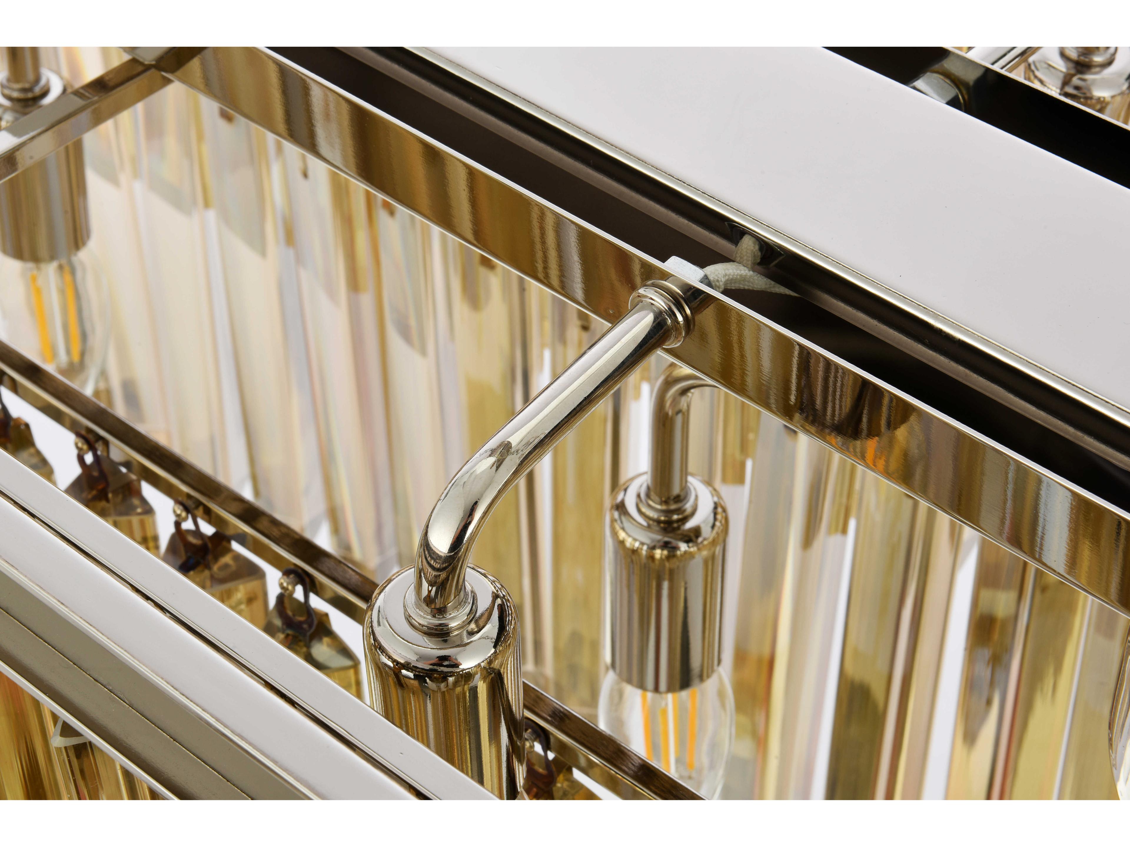 Elegant Lighting Sydney 12-Light Polished Nickel Gold Crystal Tiered Island Pendant