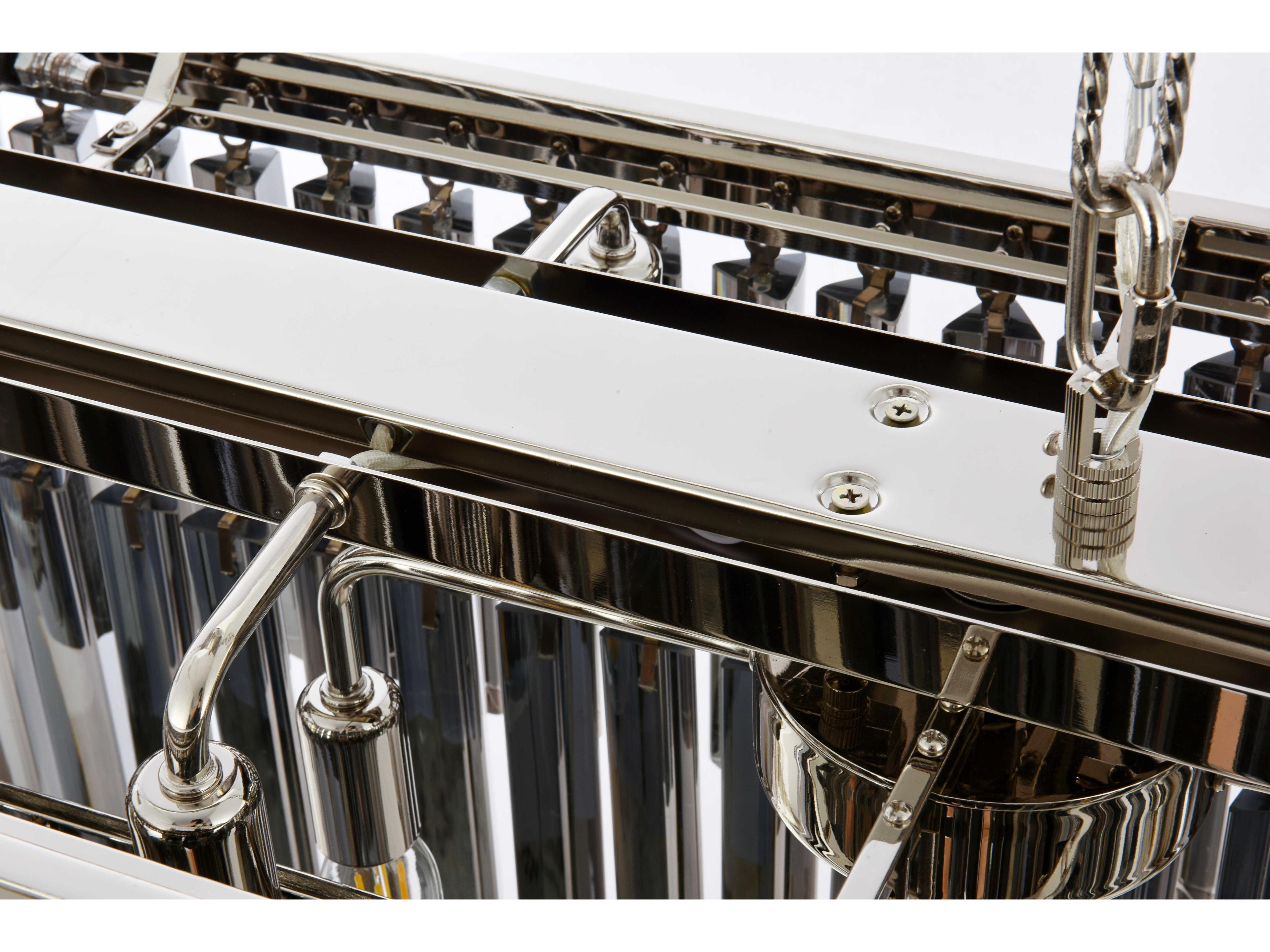 Elegant Lighting Sydney 12-Light Polished Nickel Silver Crystal Tiered Island Pendant