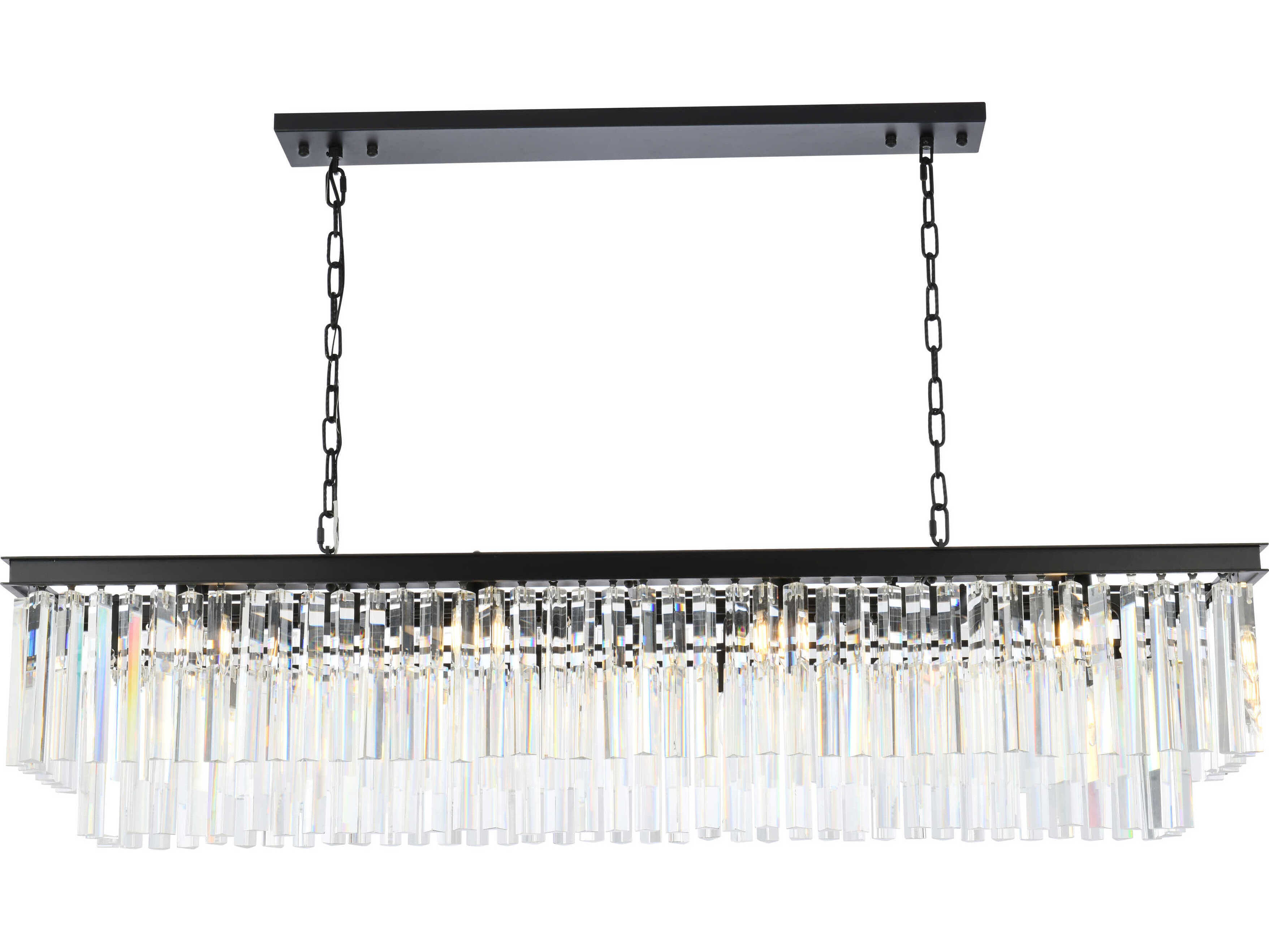 Elegant Lighting Urban 12-Light Mocha Brown Clear Crystal Tiered Island Pendant