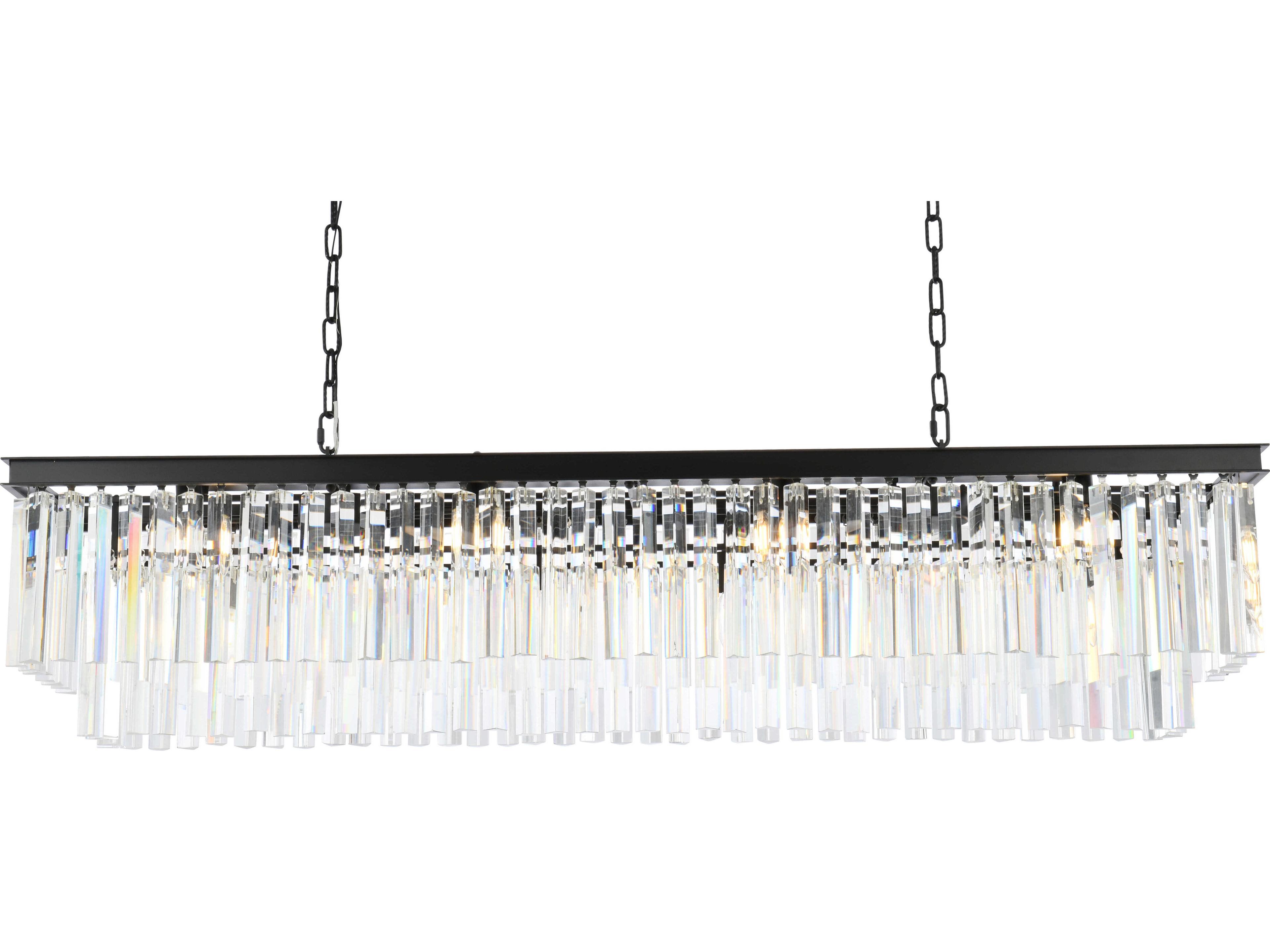 Elegant Lighting Urban 12-Light Mocha Brown Clear Crystal Tiered Island Pendant