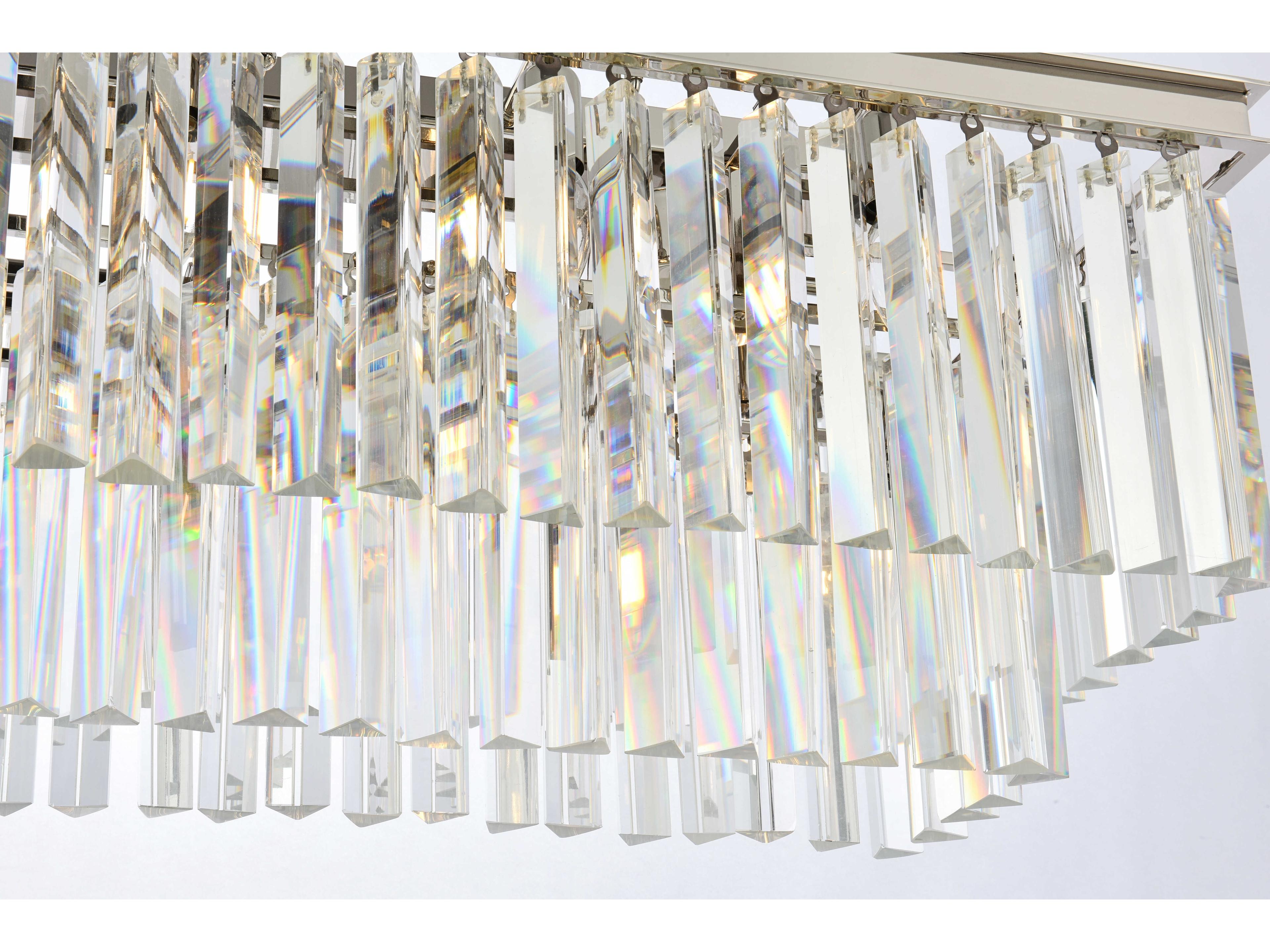 Elegant Lighting Urban 12-Light Polished Nickel Clear Crystal Tiered Island Pendant