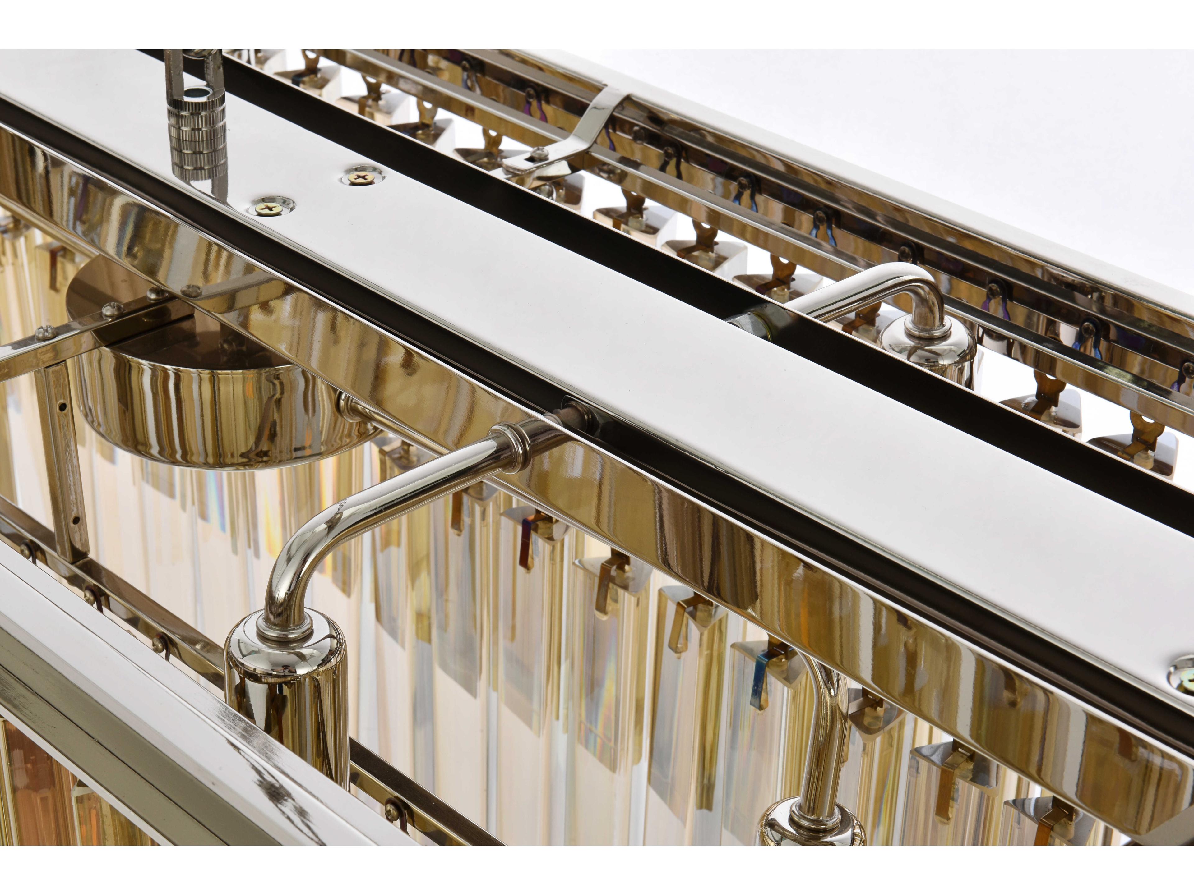 Elegant Lighting Sydney 12-Light Polished Nickel Gold Crystal Tiered Island Pendant