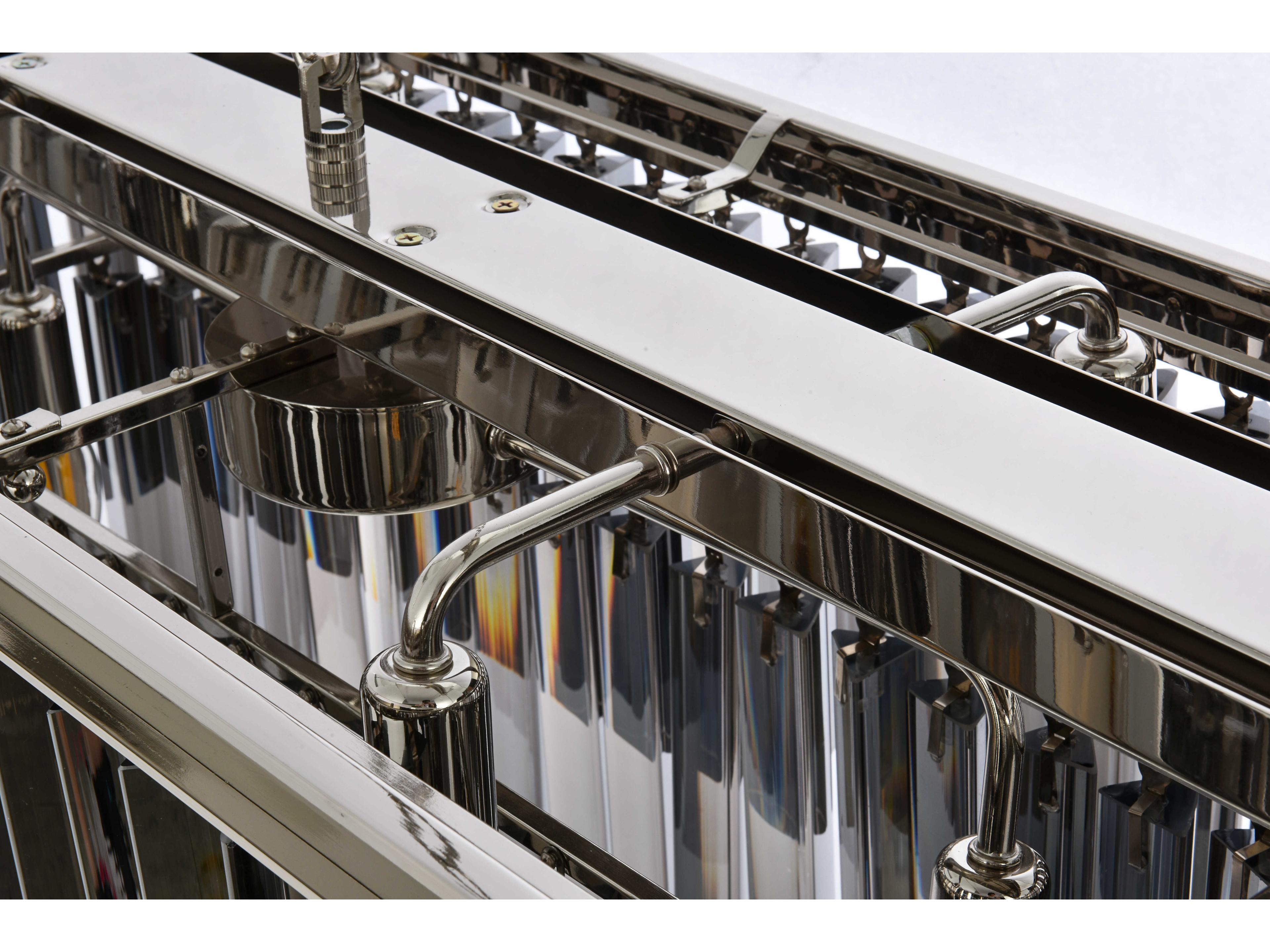 Elegant Lighting Sydney 12-Light Polished Nickel Silver Crystal Tiered Island Pendant