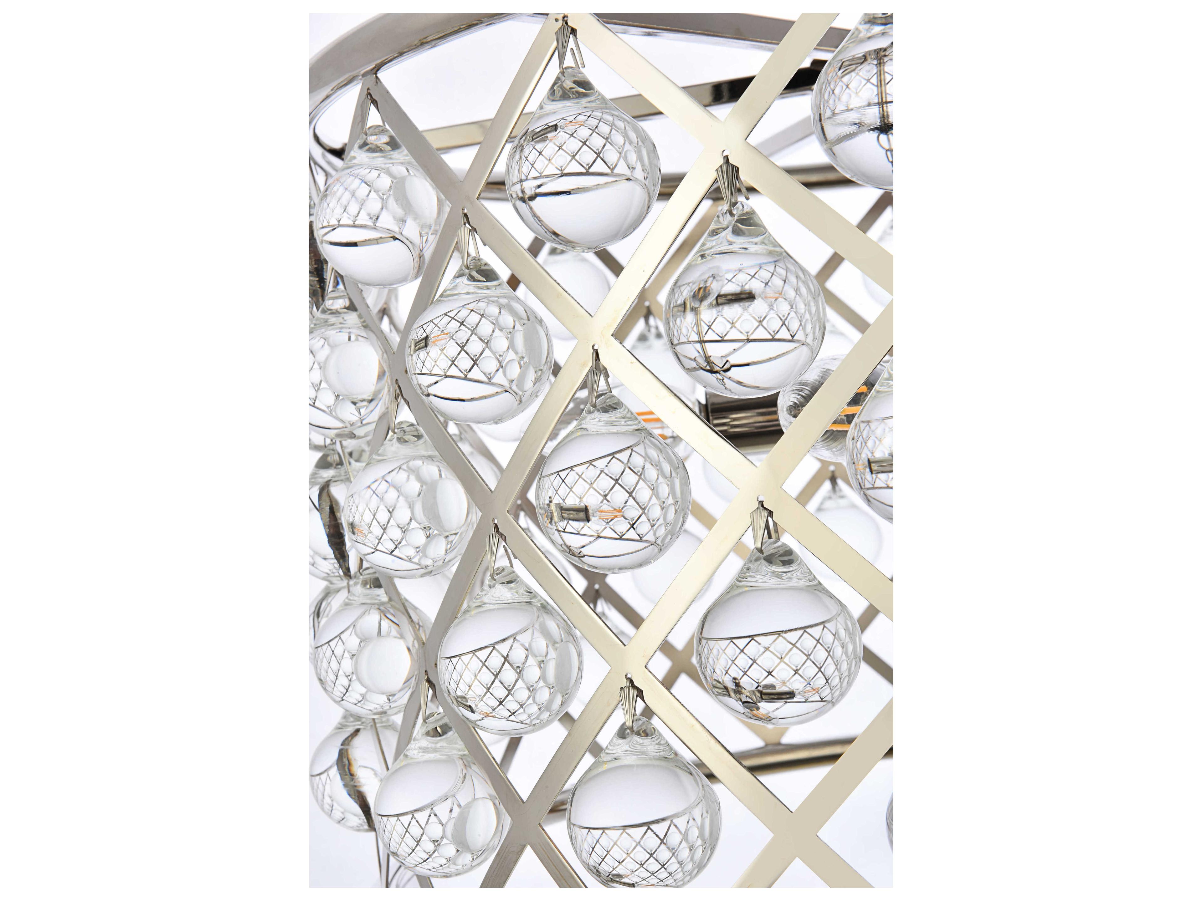 Elegant Lighting Madison 6-Light Polished Nickel Clear Crystal Drum Pendant