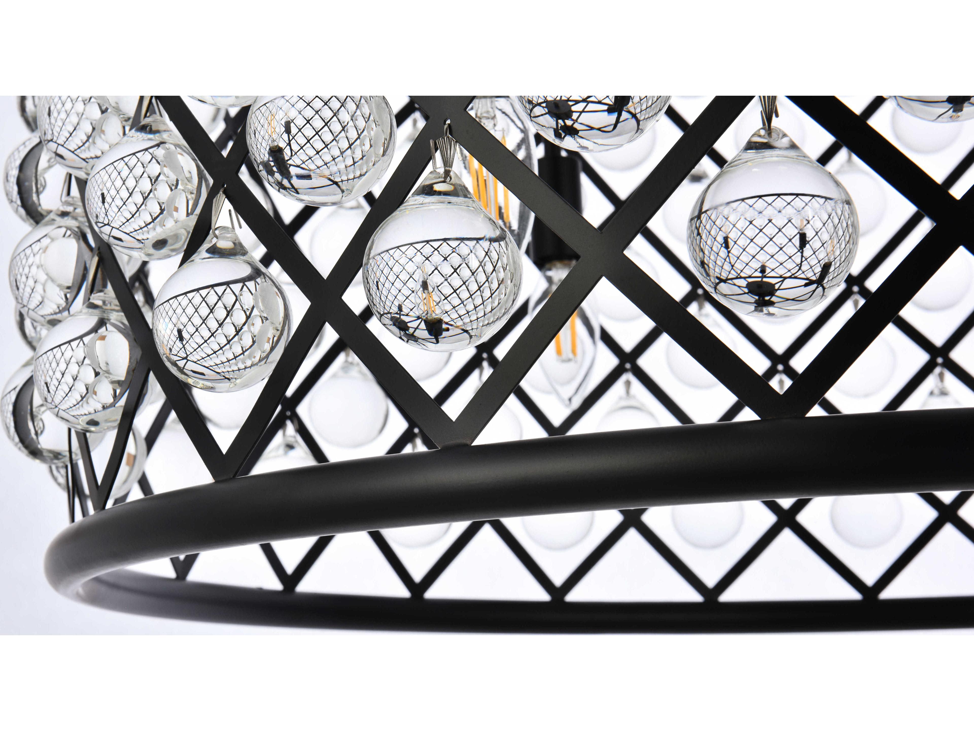 Elegant Lighting Madison 8-Light Mocha Brown Clear Crystal Drum Pendant